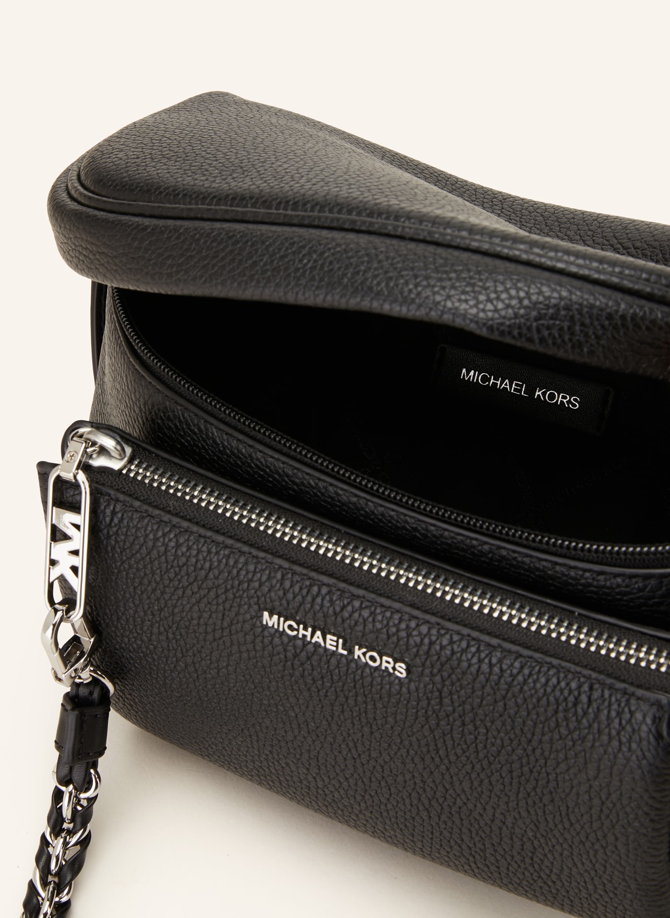 Michael kors black silver bag best sale