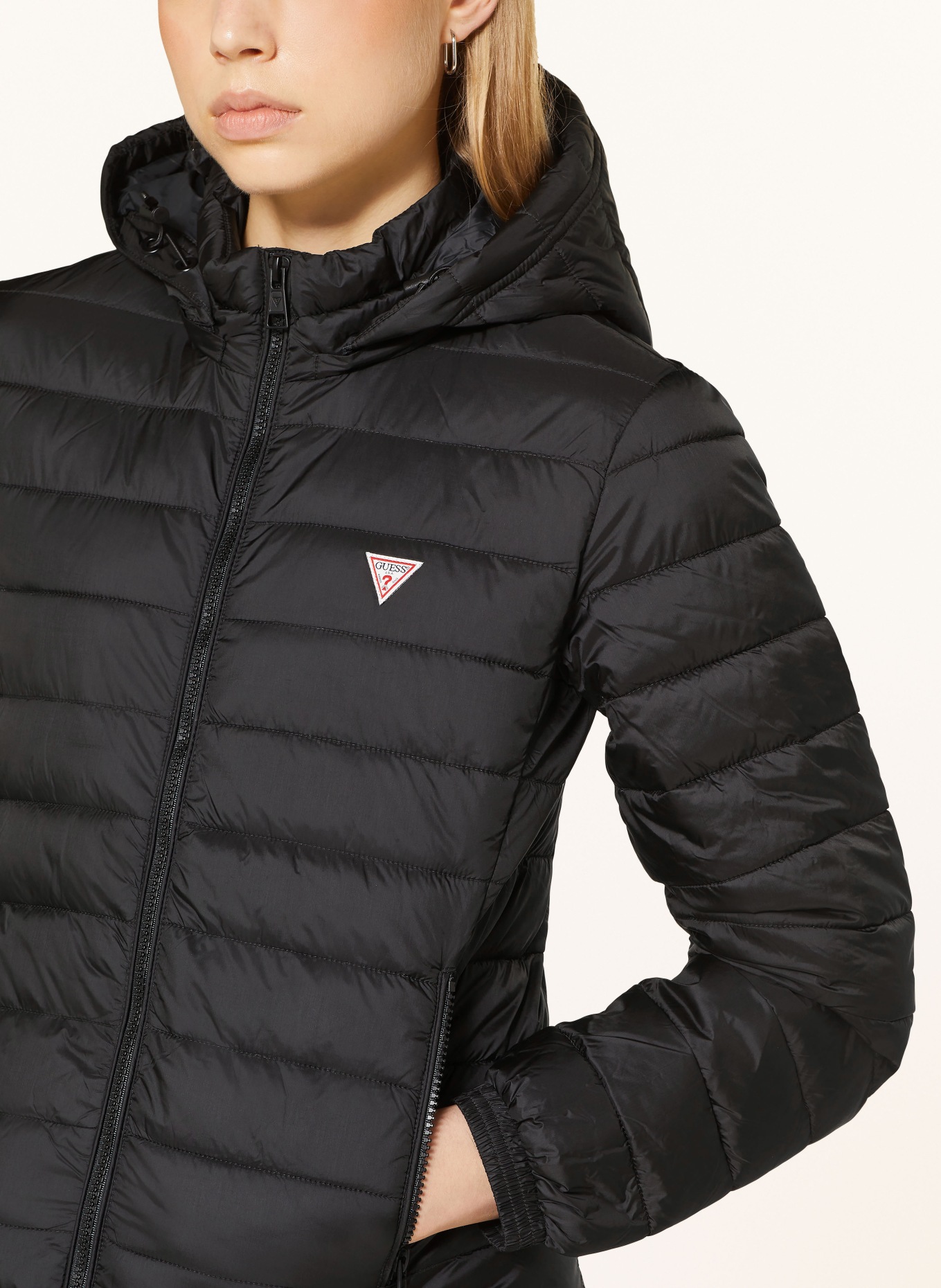 GUESS JEANS Quilted jacket, Color: BLACK (Image 5)