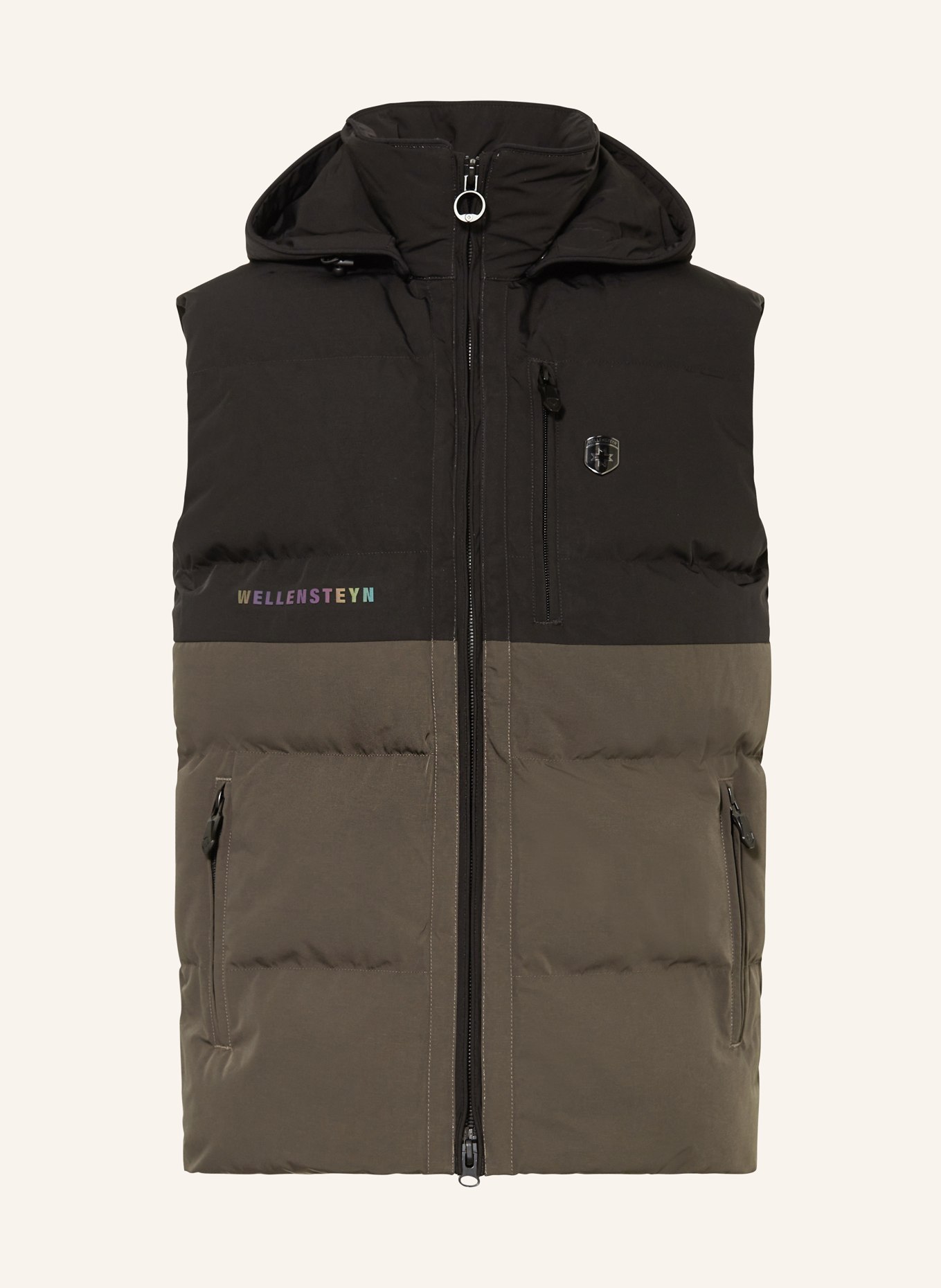 WELLENSTEYN Steppweste ROYAL FLASH mit DUPONT™ SORONA®-Isolierung: SCHWARZ/ KHAKI