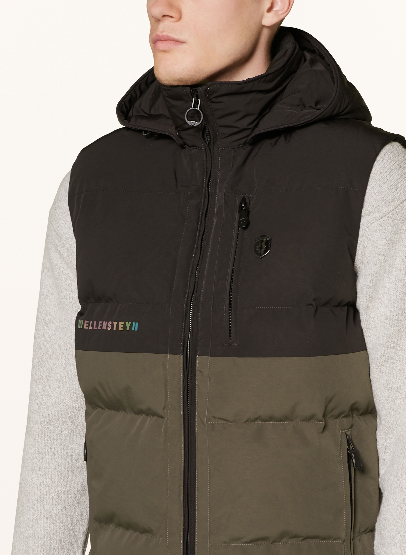 WELLENSTEYN Steppweste ROYAL FLASH mit DUPONT™ SORONA®-Isolierung: SCHWARZ/ KHAKI