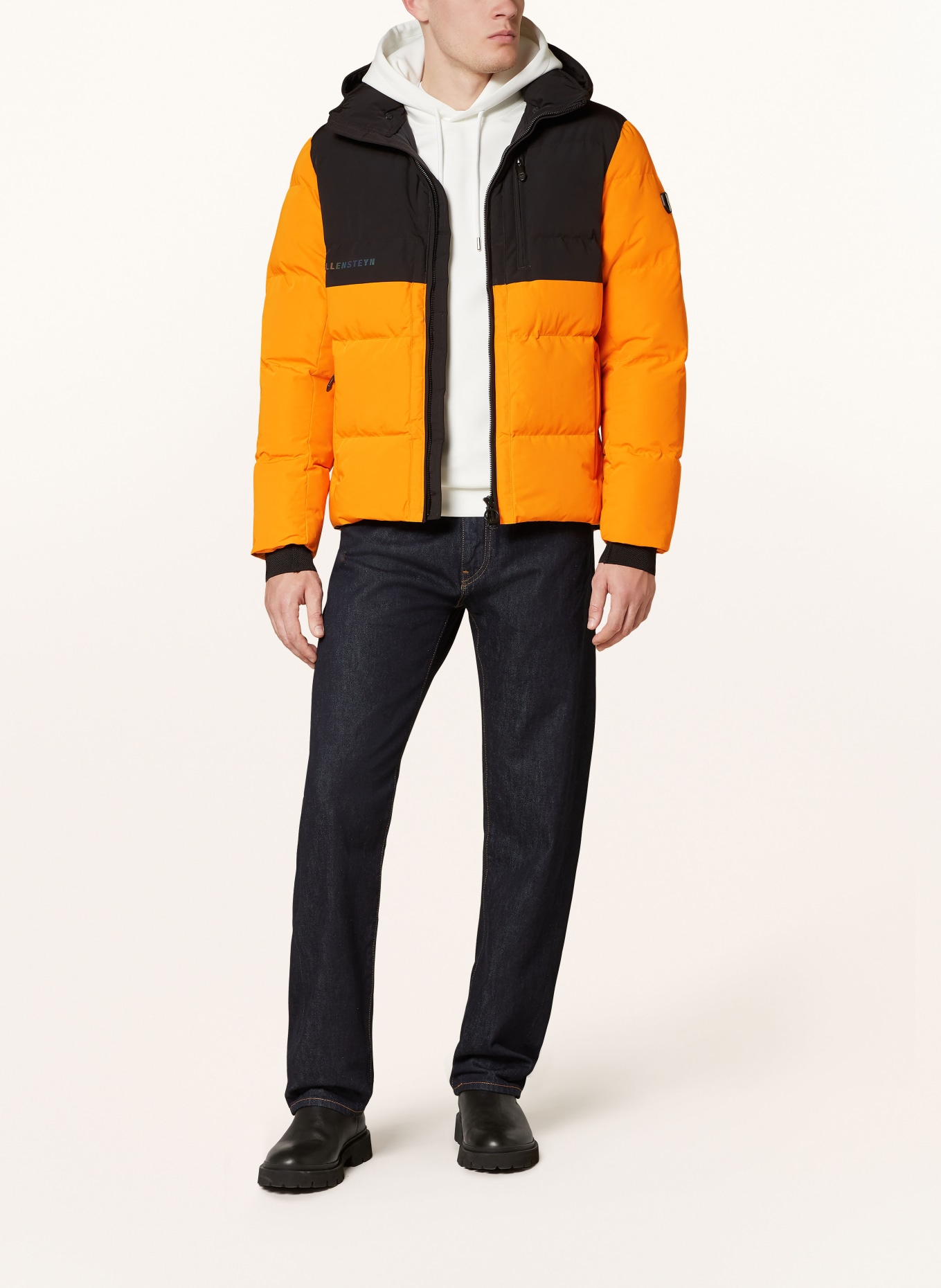 WELLENSTEYN Steppjacke ROYAL FLASH mit DUPONT™ SORONA®-Isolierung: ORANGE/ SCHWARZ