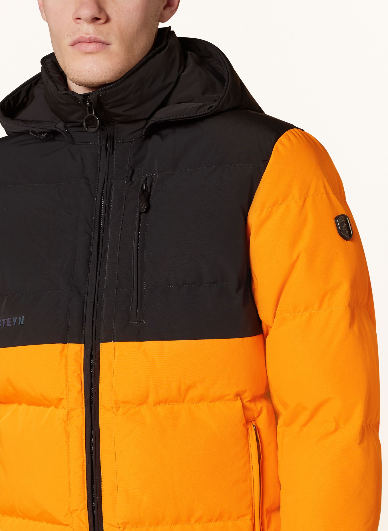 WELLENSTEYN Steppjacke ROYAL FLASH mit DUPONT™ SORONA®-Isolierung: ORANGE/ SCHWARZ