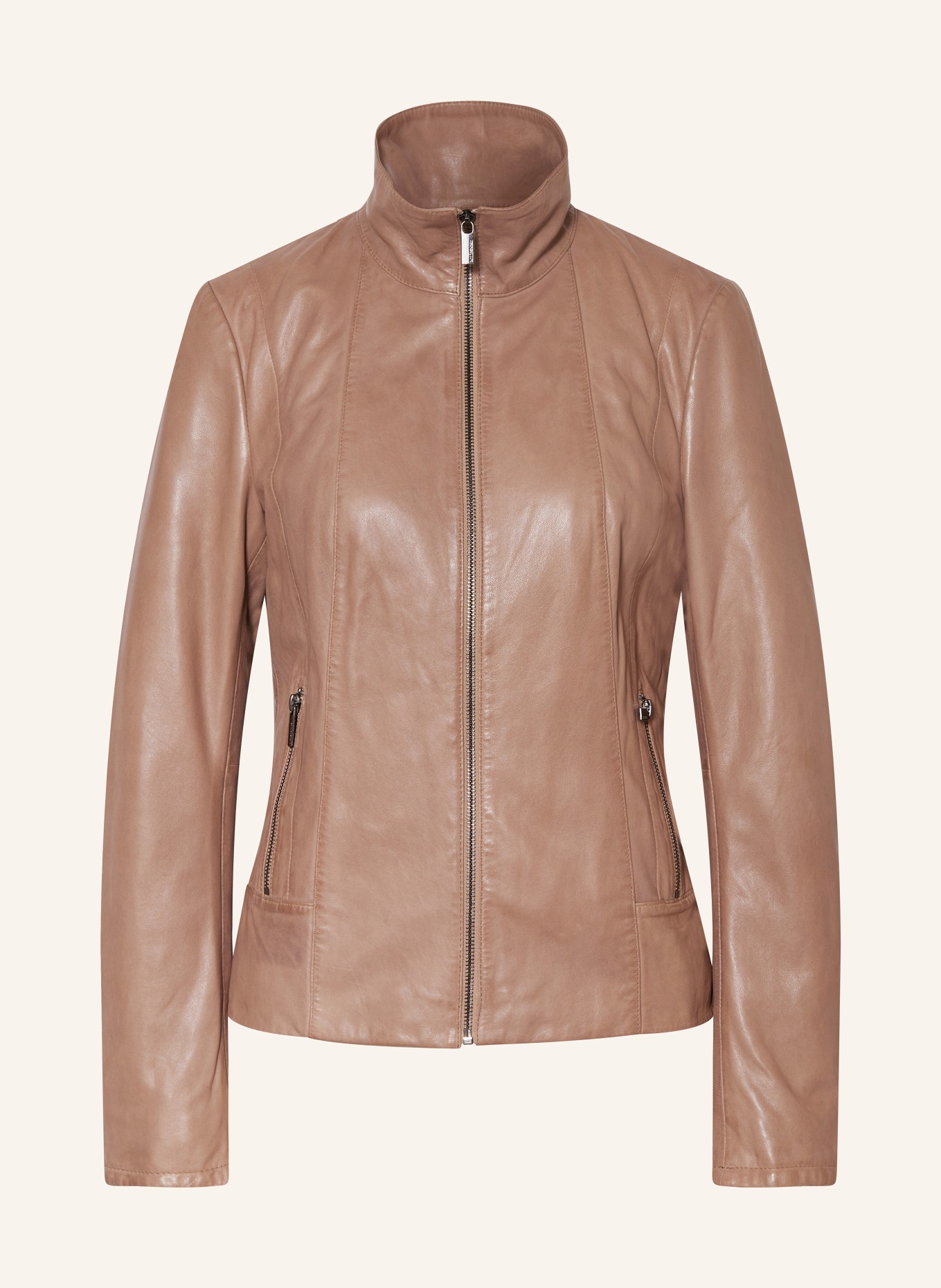 MILESTONE Lederjacke MSVELA, Farbe: TAUPE (Bild 1)