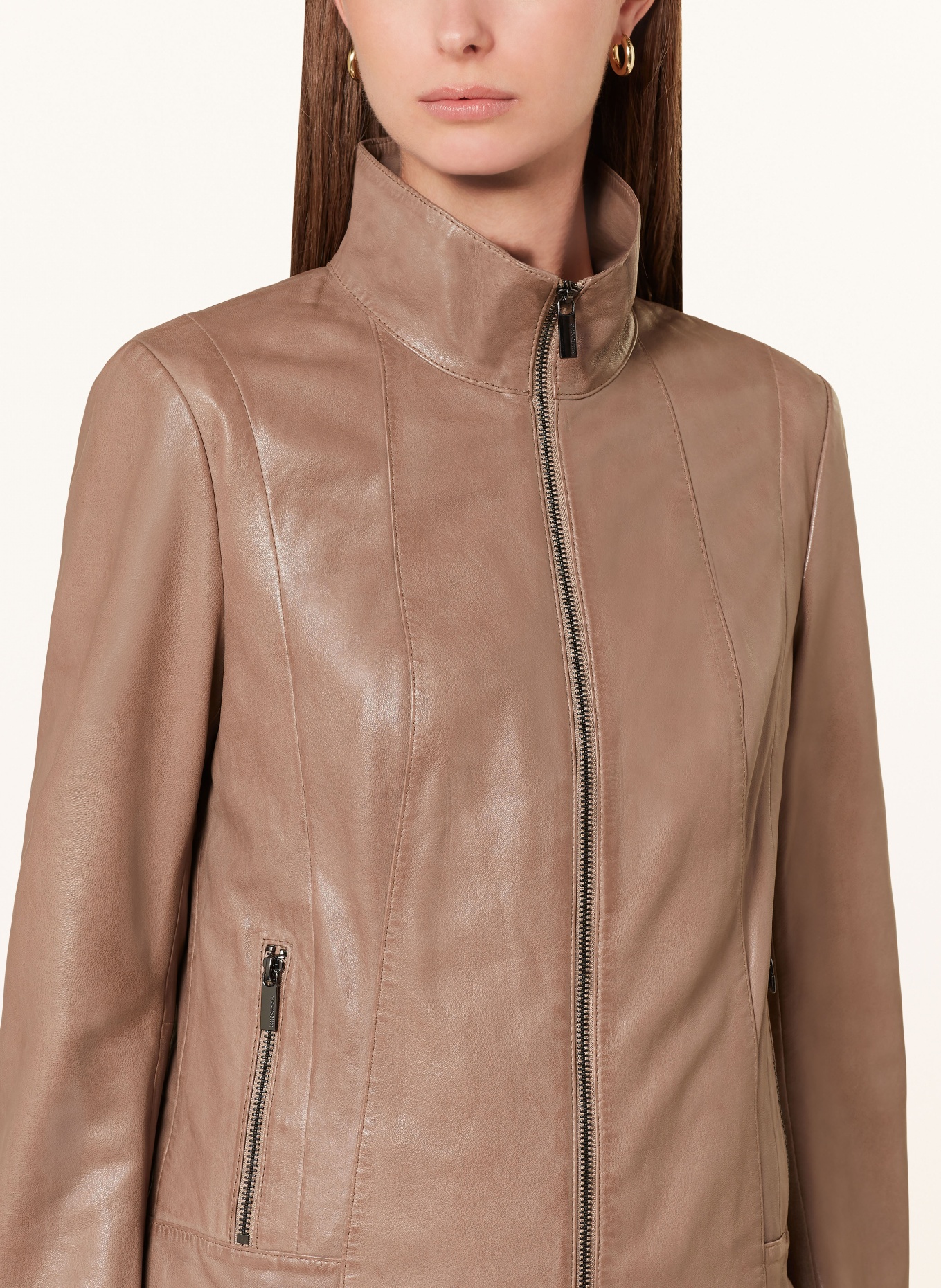 MILESTONE Lederjacke MSVELA, Farbe: TAUPE (Bild 4)