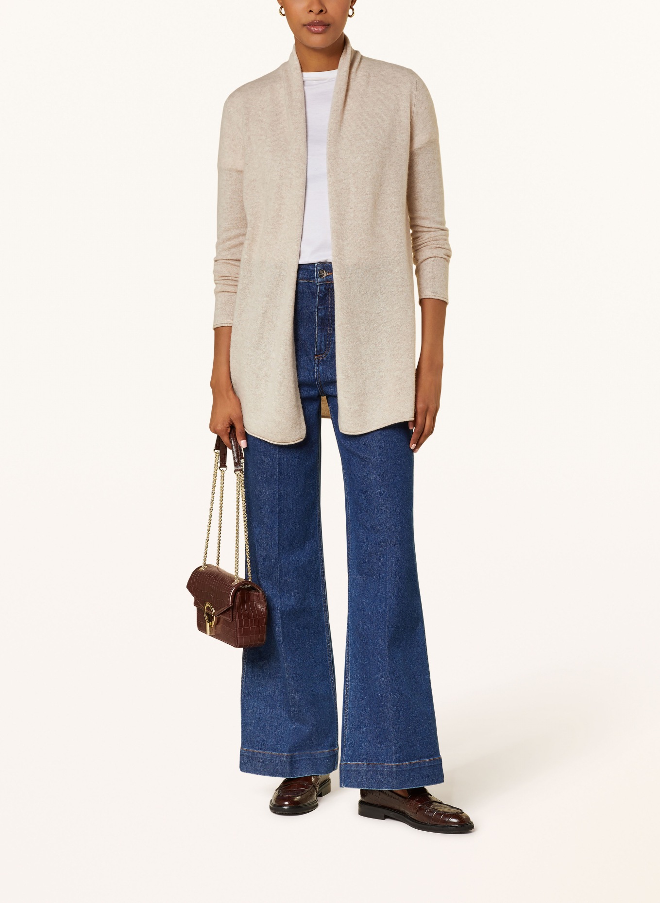 darling harbour Knit cardigan made of cashmere: HAFER MELANGE