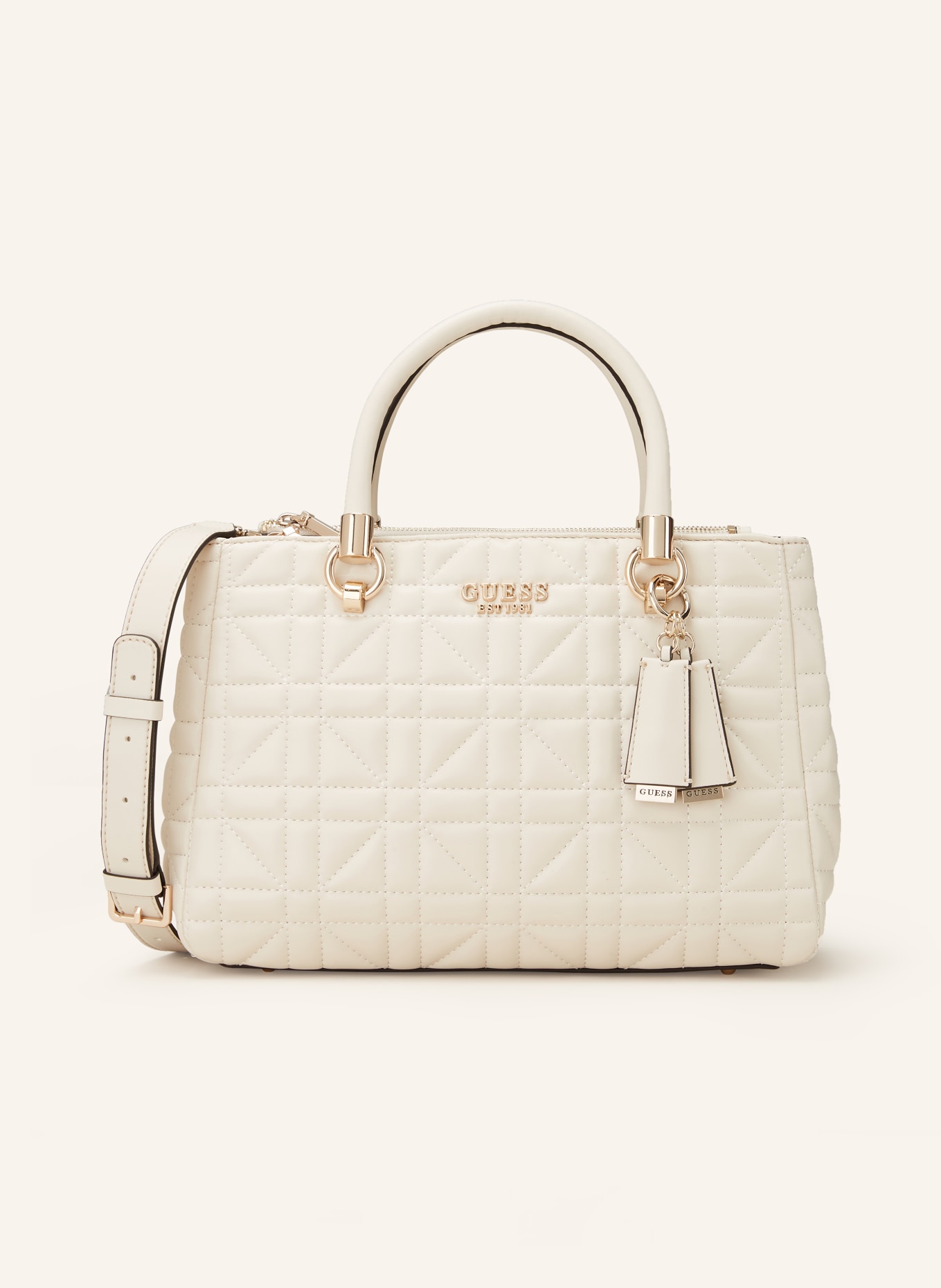 GUESS Handtasche ASSIA HIGH SOCIETY, Farbe: CREME (Bild 1)