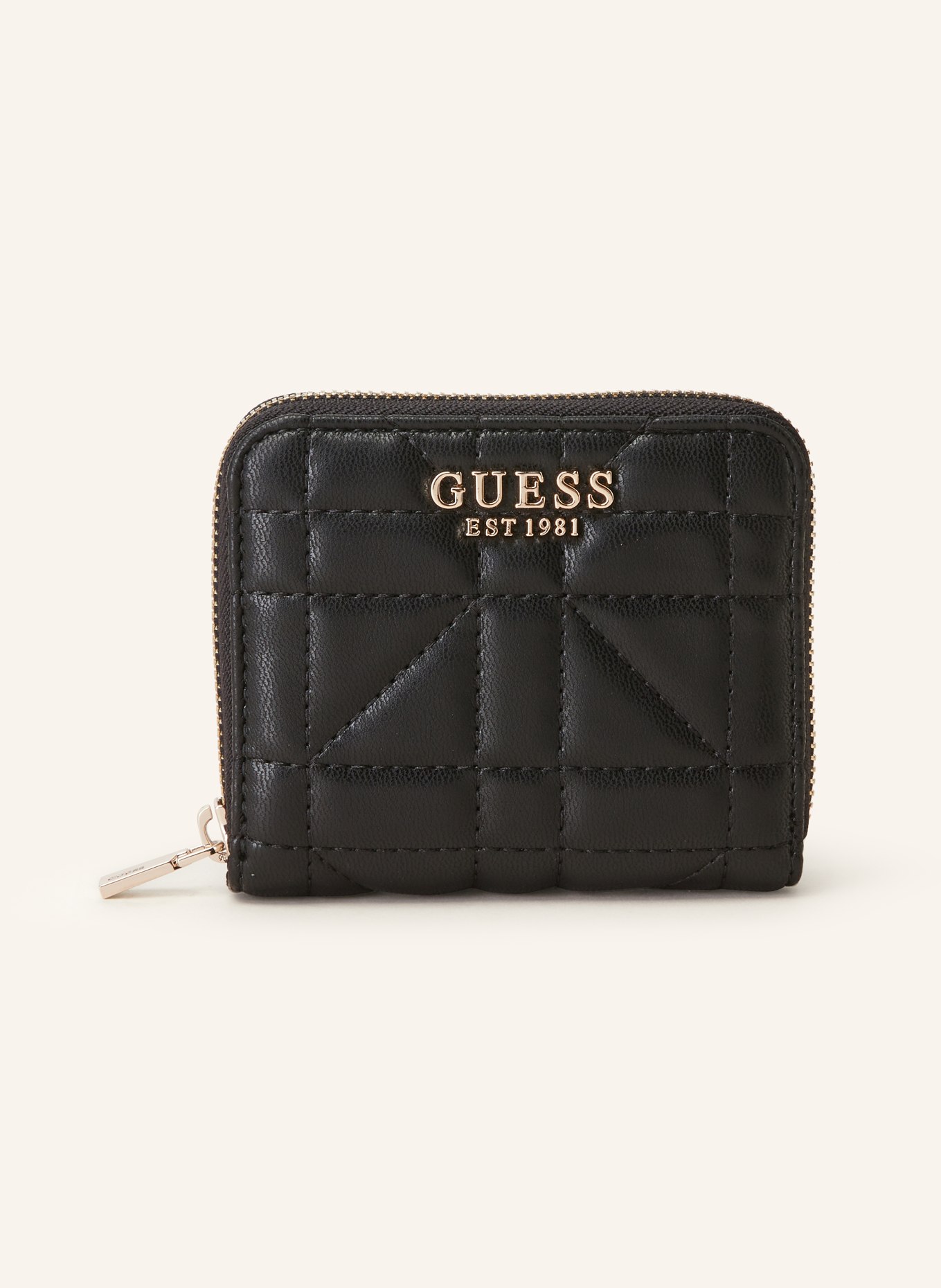 Black leather guess wallet sales