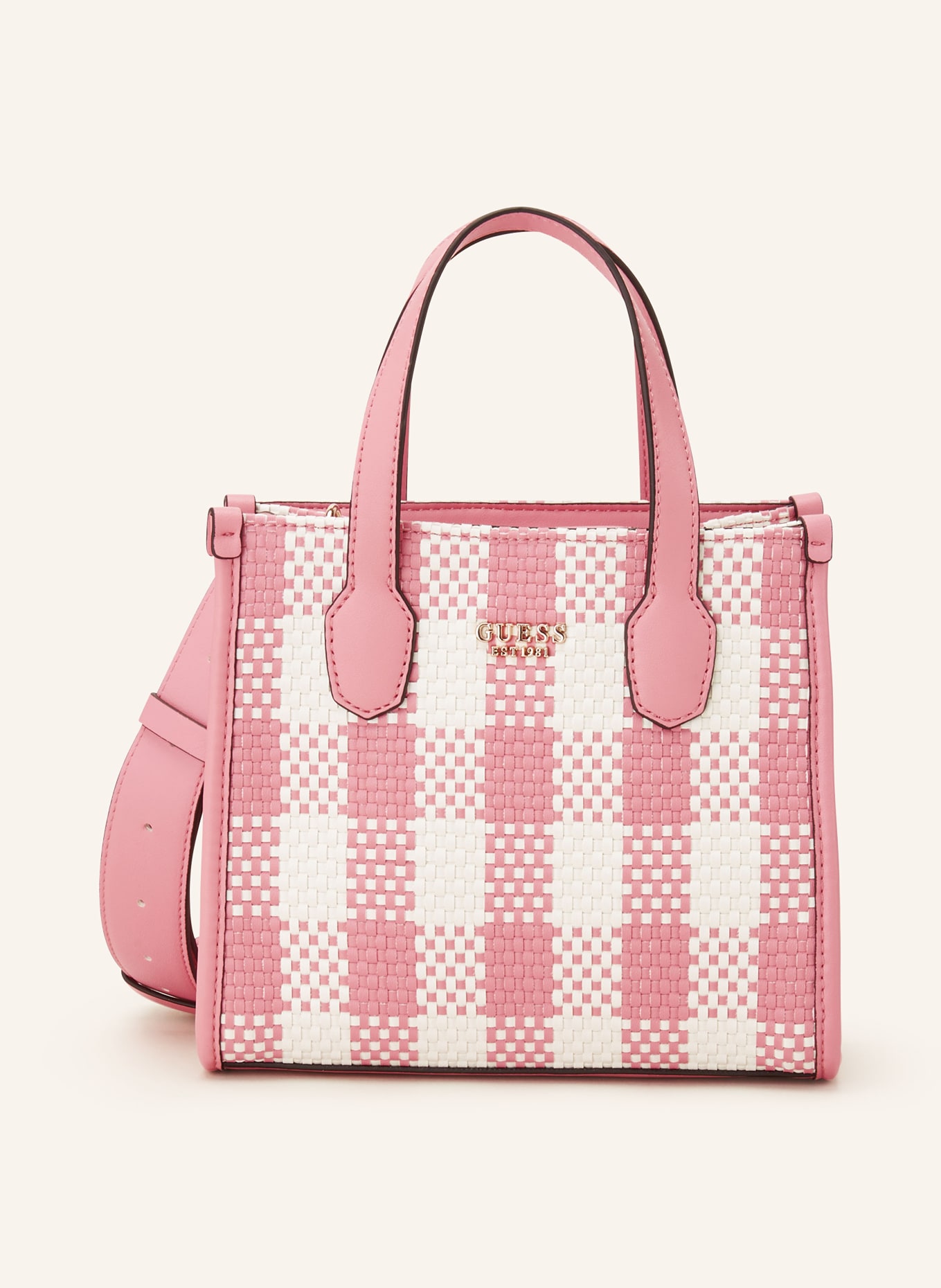 GUESS Shopper SILVANA MINI, Farbe: PINK/ WEISS (Bild 1)