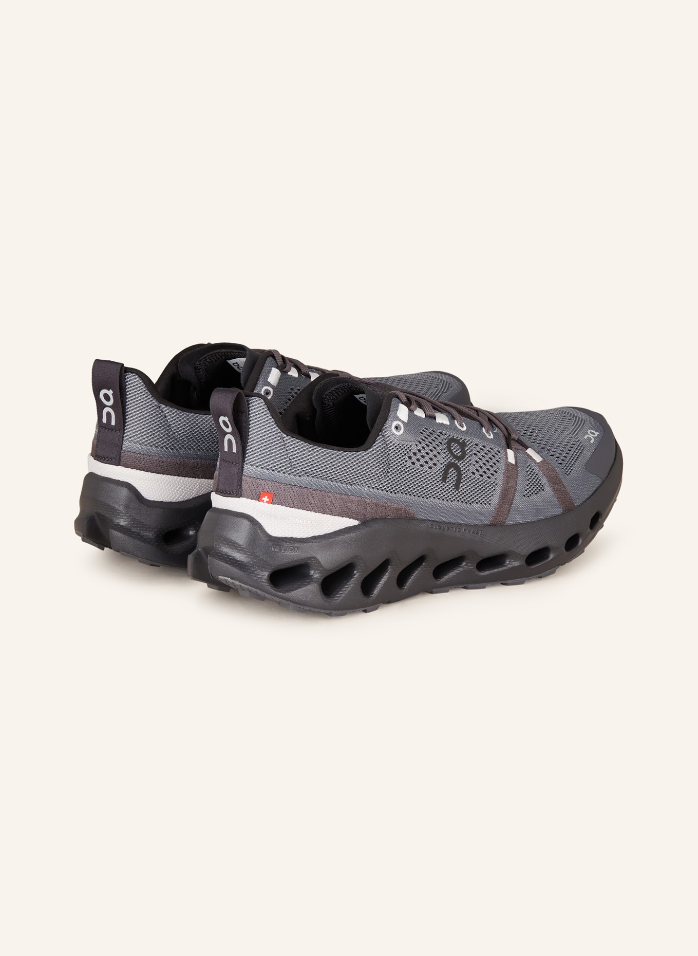 On Trail running shoes CLOUDSURFER TRAIL, Color: BLACK/ DARK GRAY (Image 2)