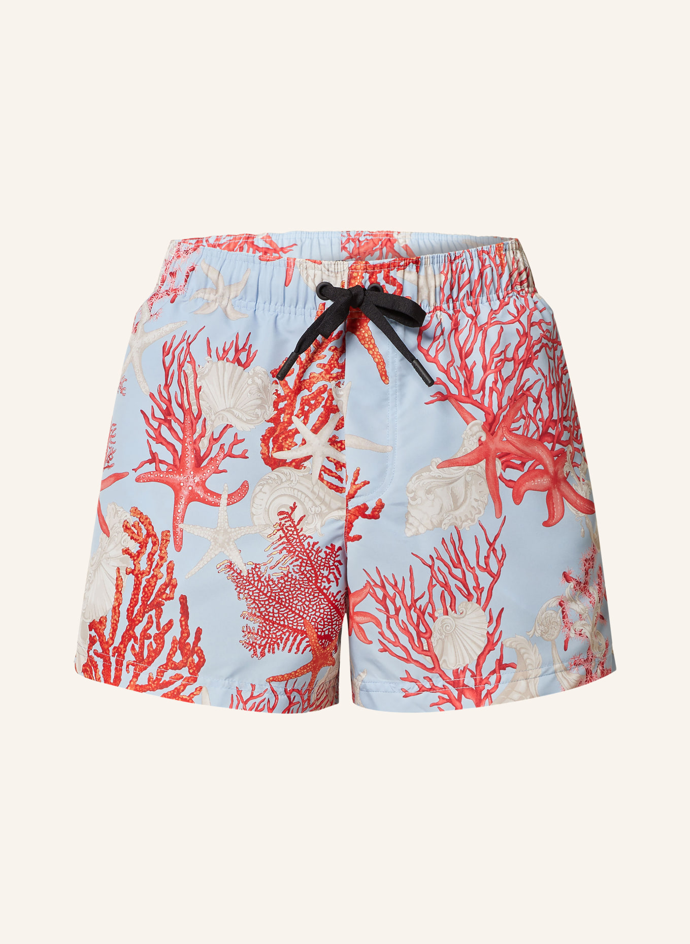 VERSACE Swim Shorts: LIGHT BLUE / RED / BEIGE