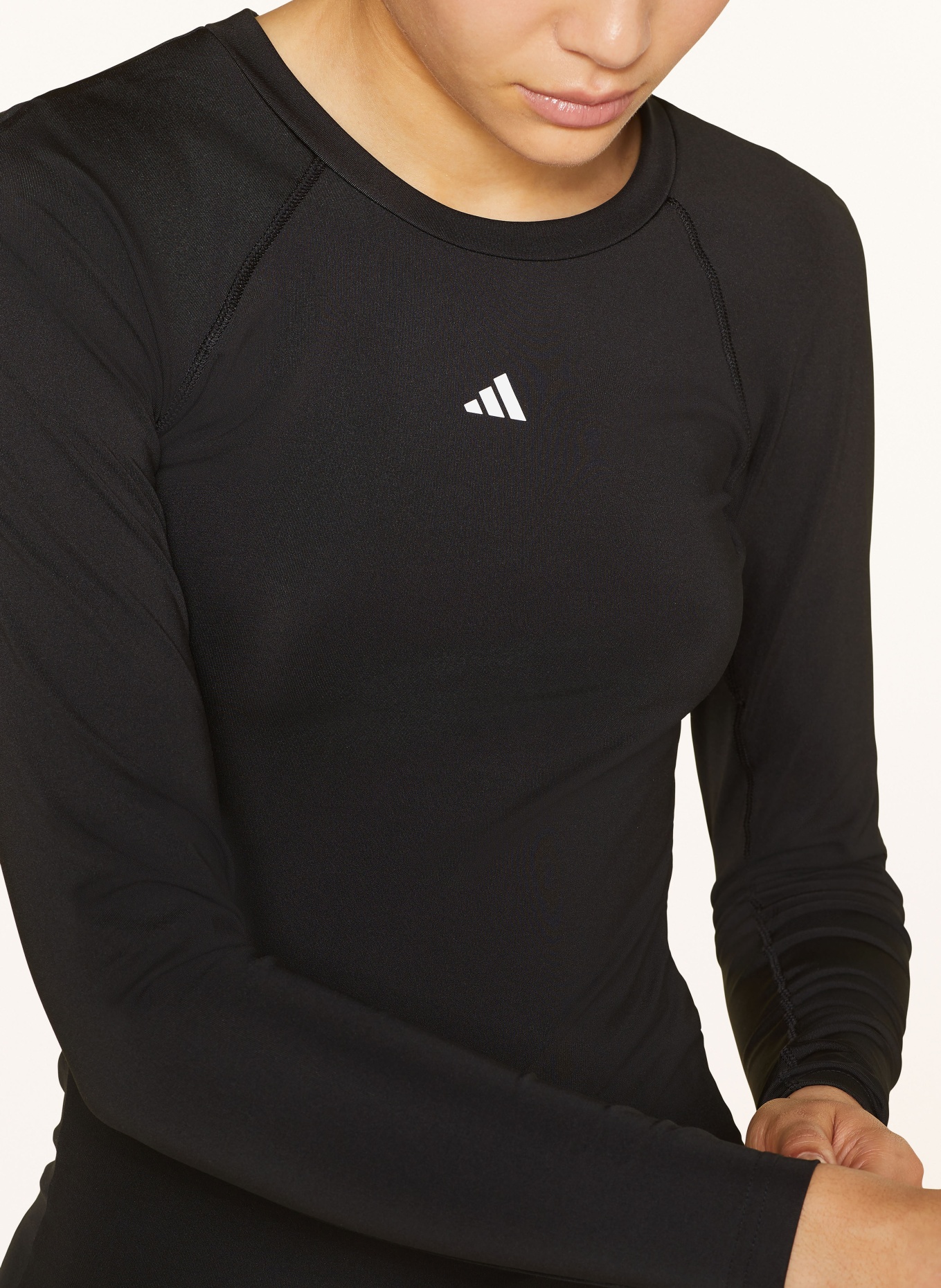 Black adidas long sleeve top womens sales