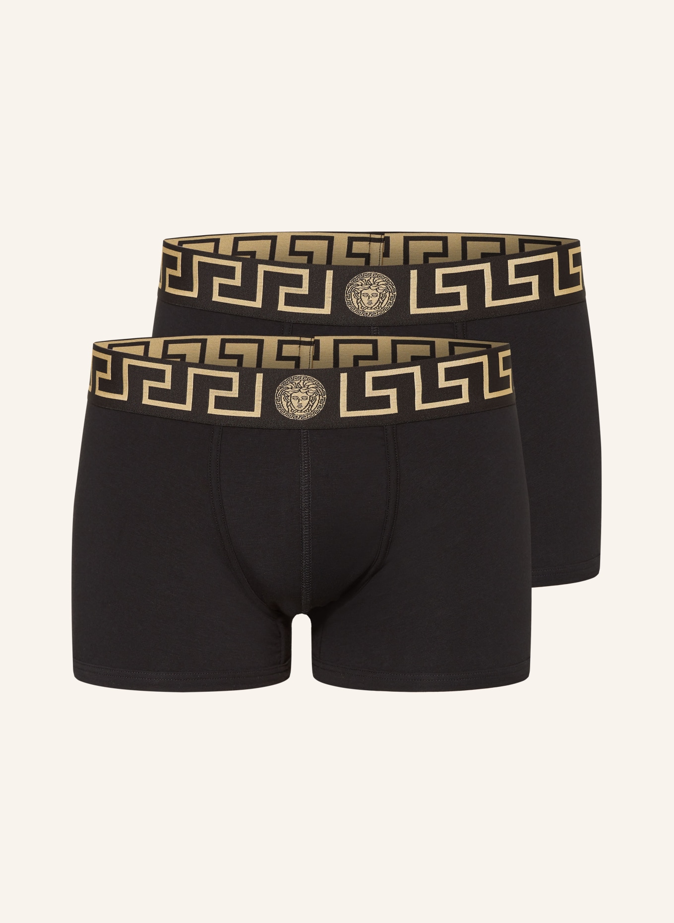 VERSACE 2er-Pack Boxershorts: SCHWARZ