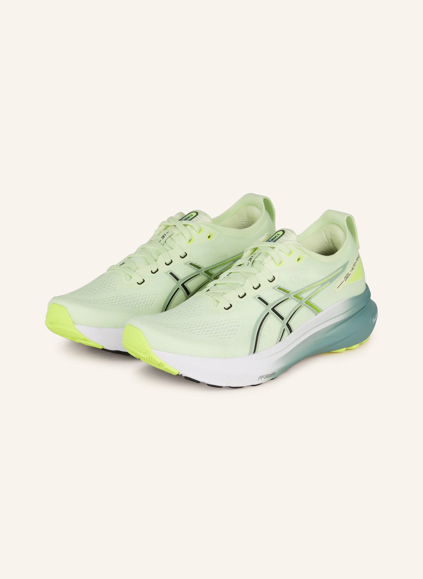 ASICS Running shoes GEL-KAYANO 31, Color: LIGHT GREEN/ BLACK/ GREEN (Image 1)