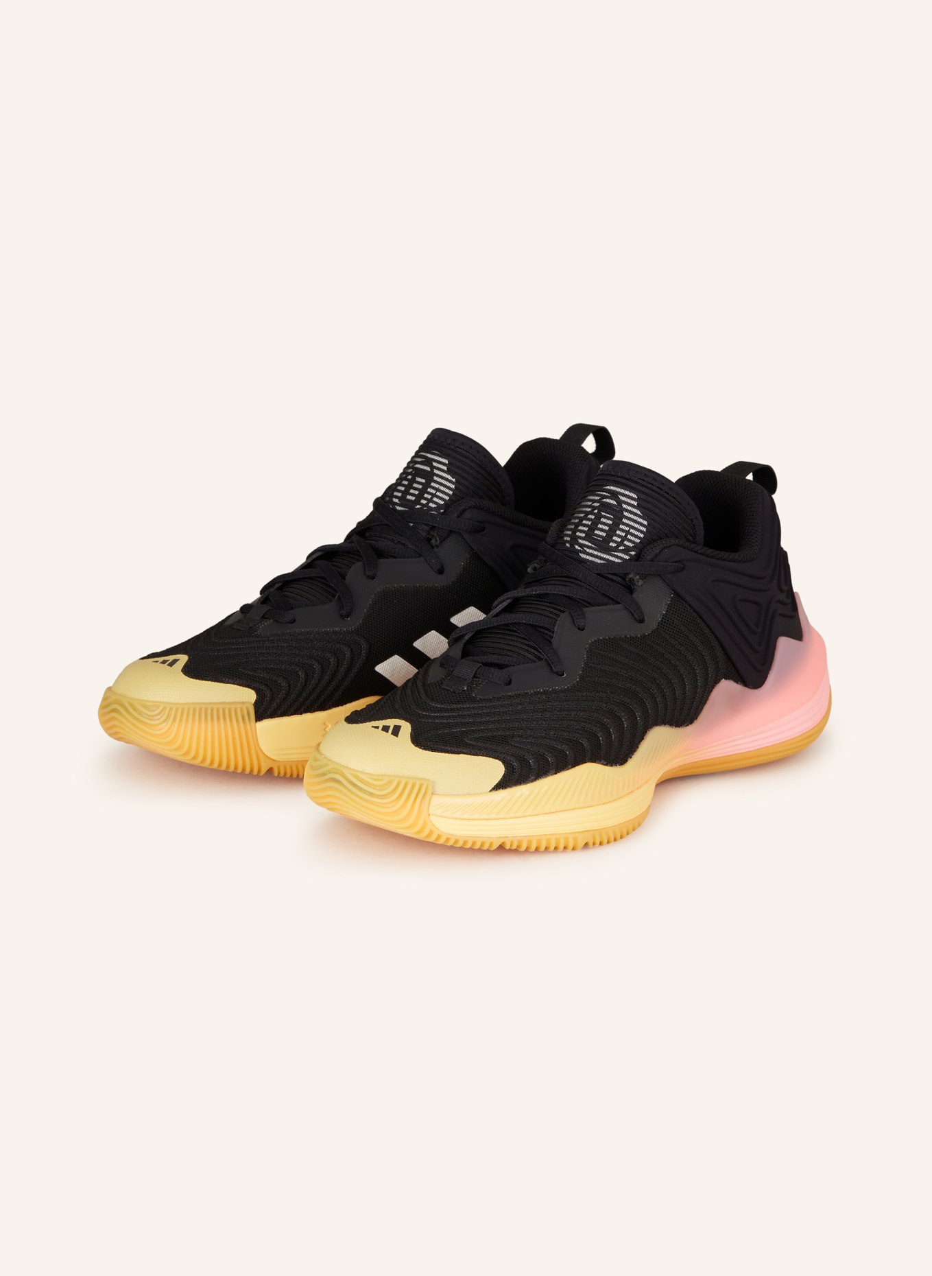 Black and yellow basketball shoes top