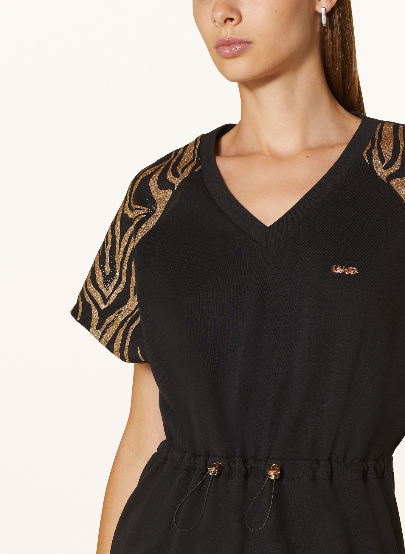Black and gold jersey dress sale