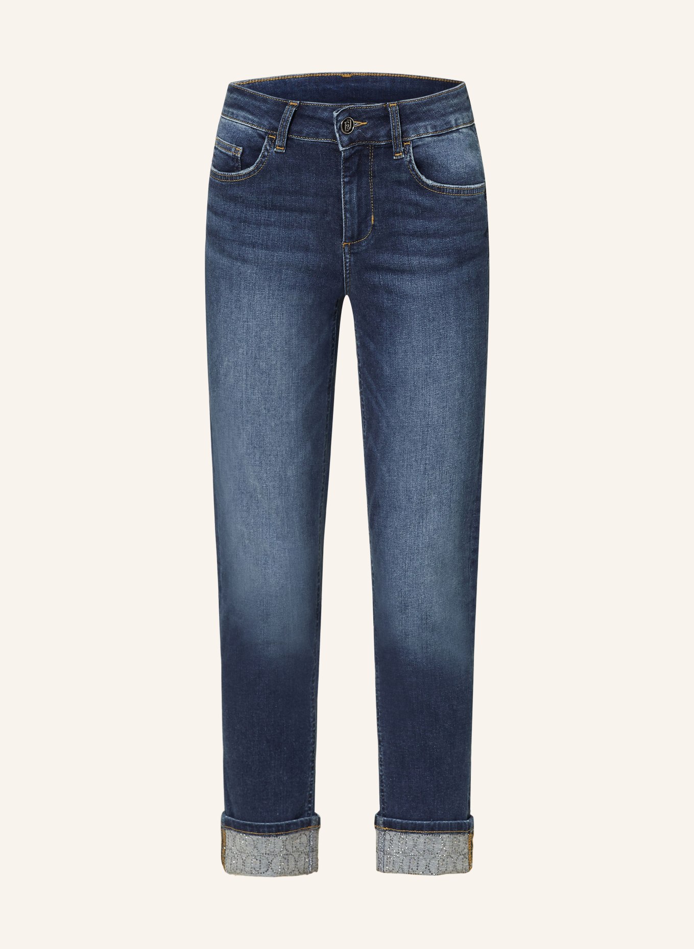 LIU JO Skinny Jeans mit Schmucksteinen, Farbe: 78539 Den.Blue winner wash (Bild 1)