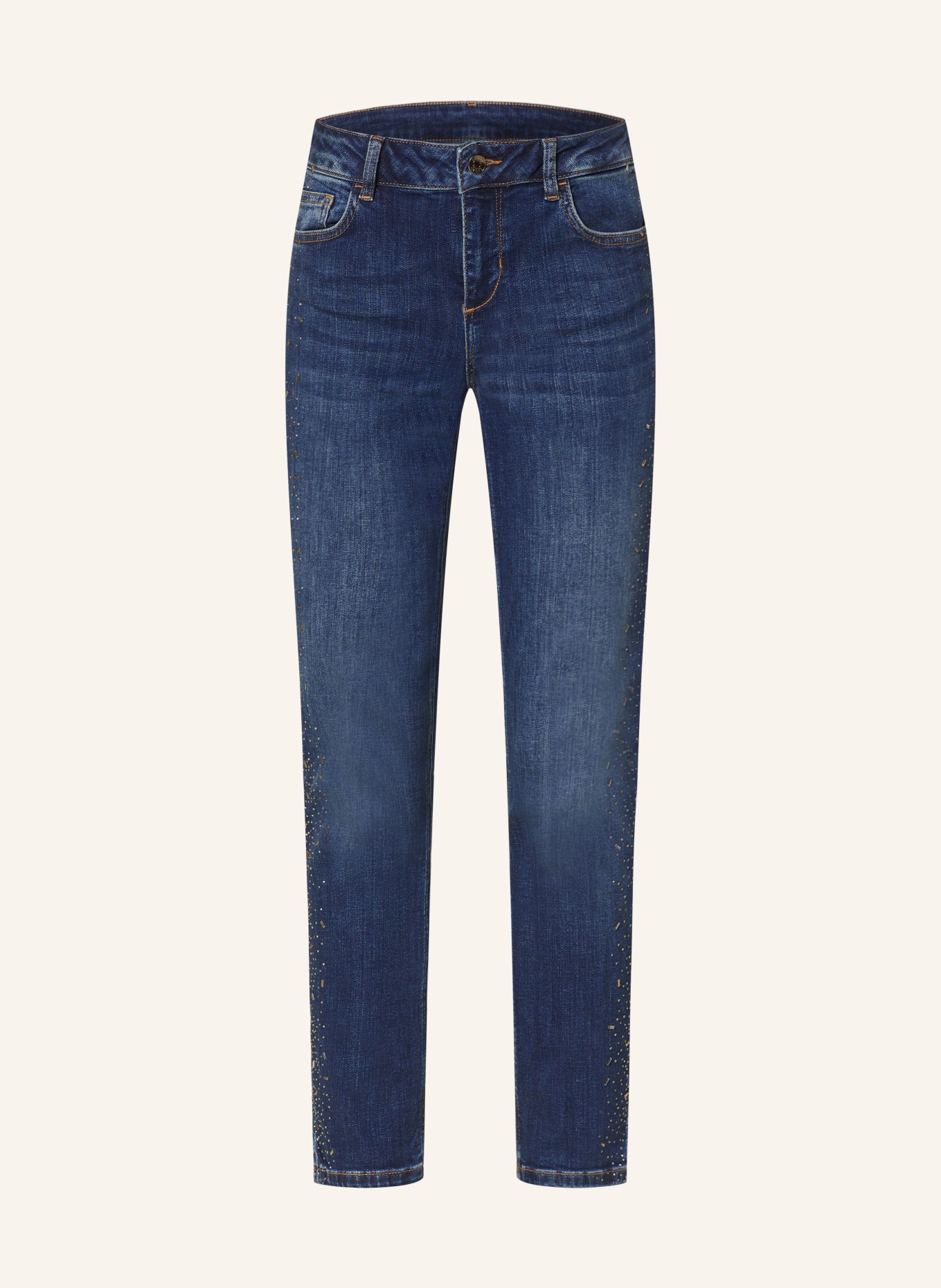 LIU JO Skinny jeans with decorative gems, Color: 78770 Den.Blue dk.sketch w (Image 1)