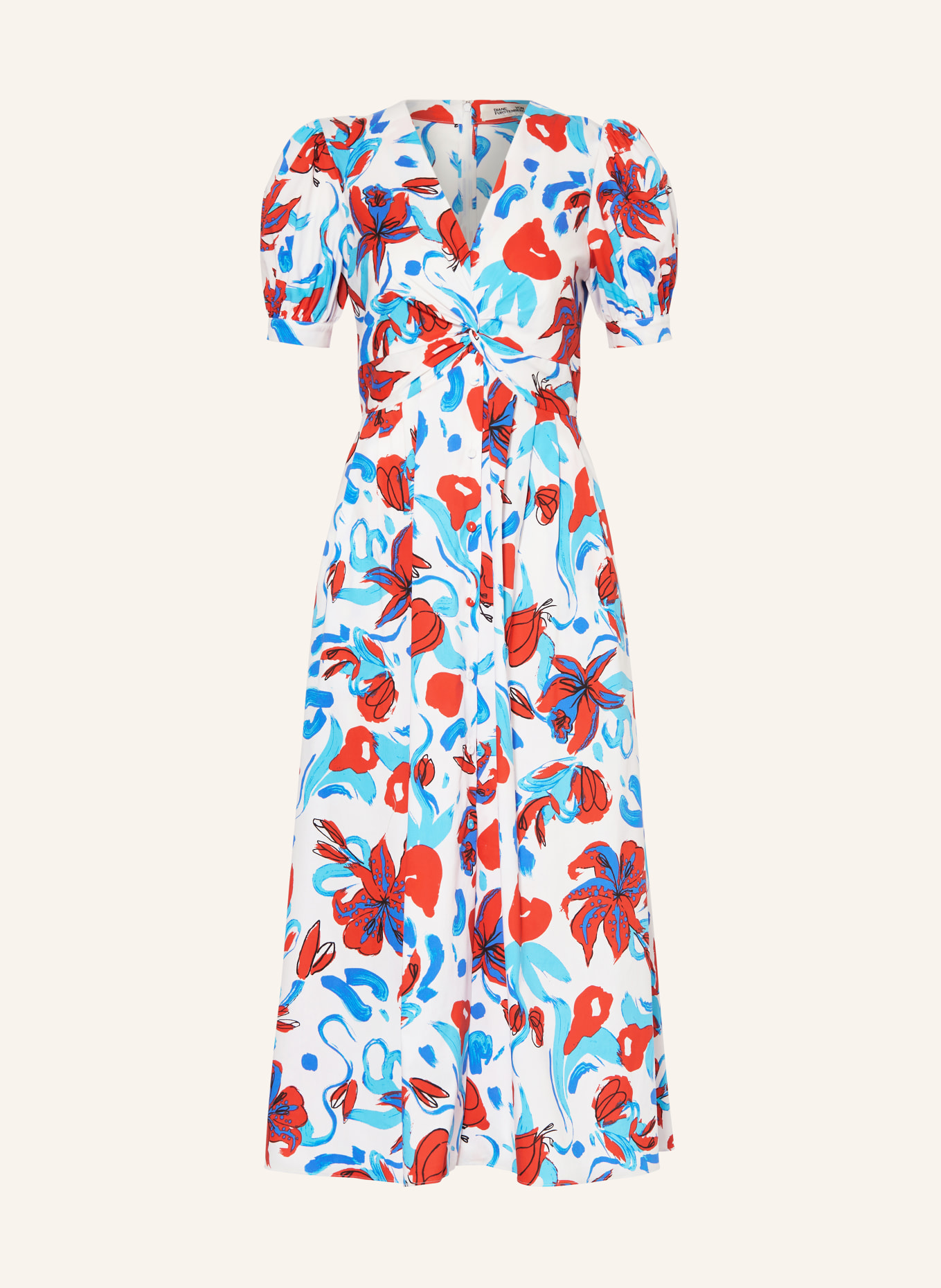 DIANE VON FURSTENBERG Šaty HEATHER: BÍLÁ/ ČERVENÁ/ TYRKYSOVÁ