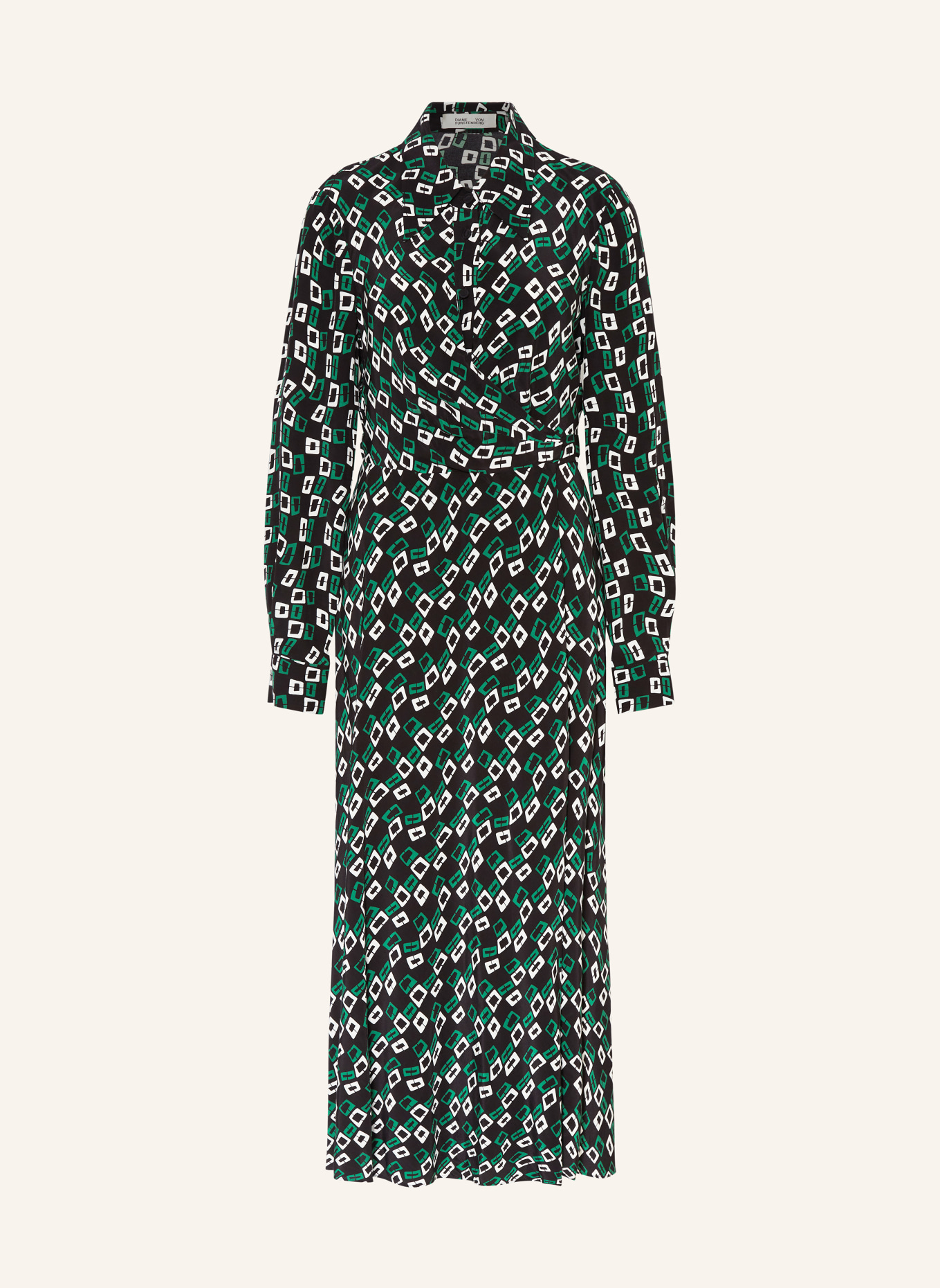 Diane von furstenberg green wrap dress discount