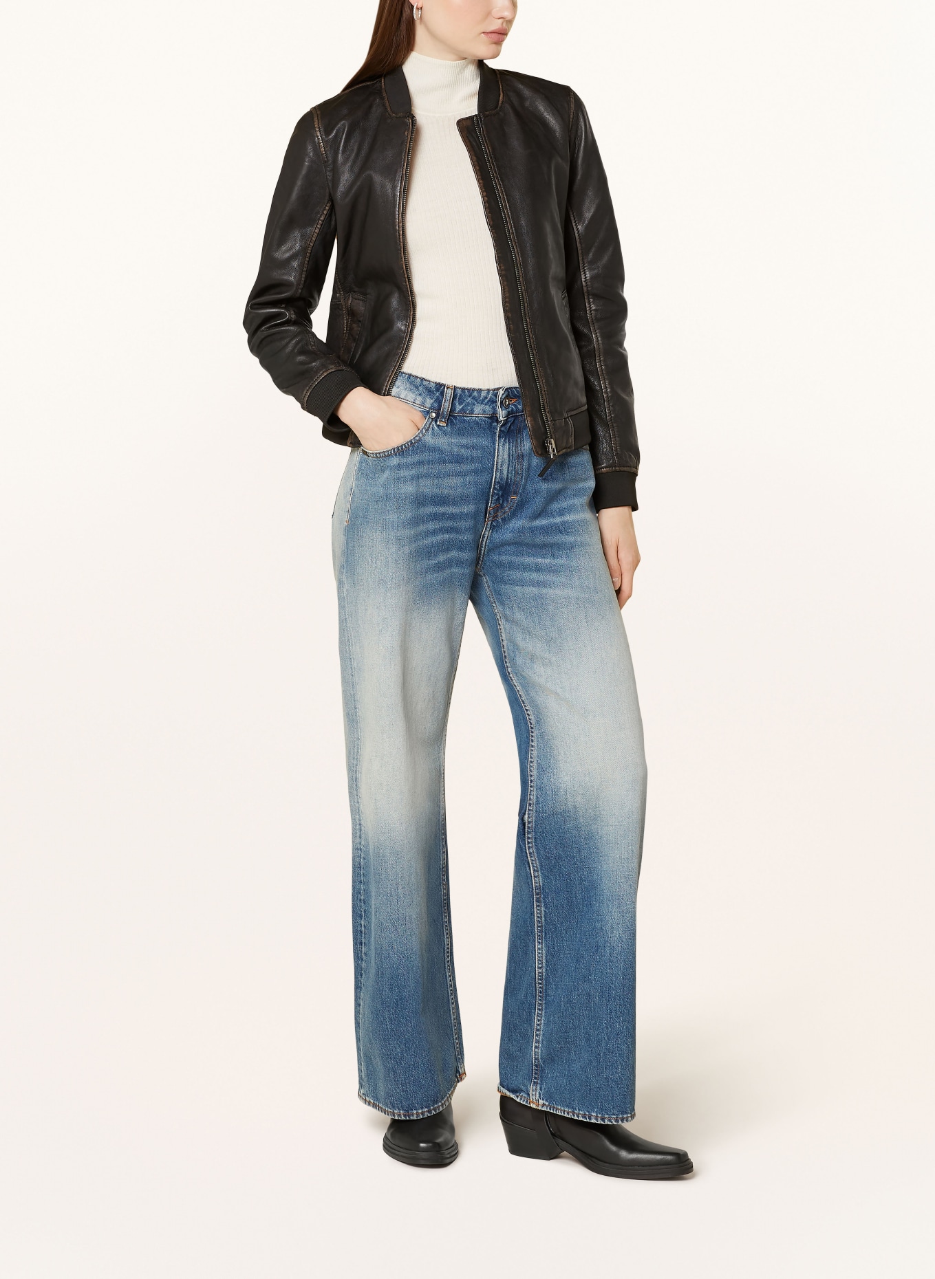 gipsy Leather jacket GWBRITA, Color: BLACK (Image 2)