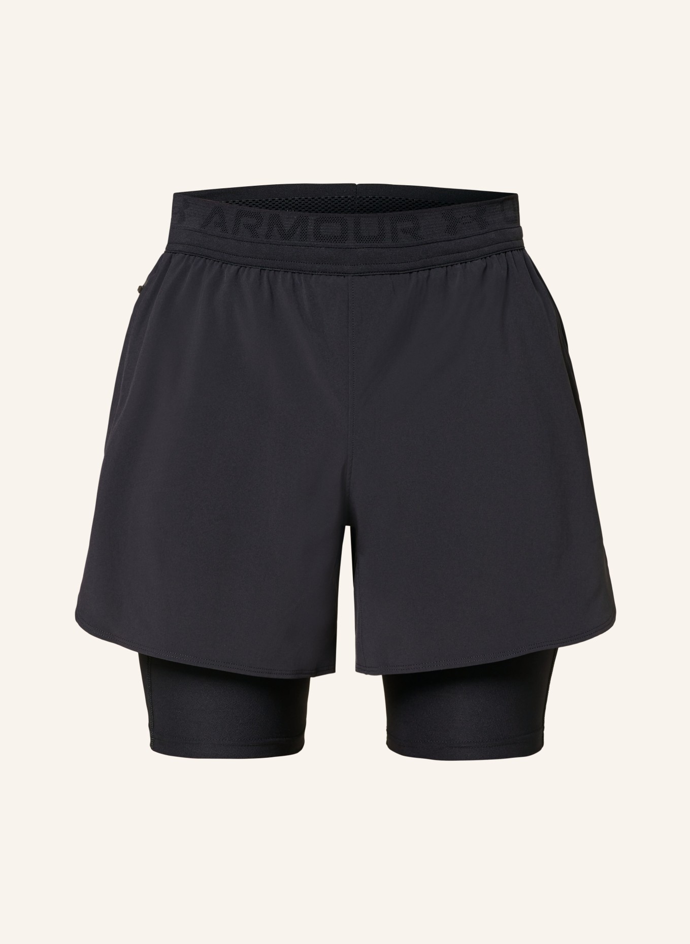 UNDER ARMOUR 2 in 1 training shorts PEAK WOVEN in black