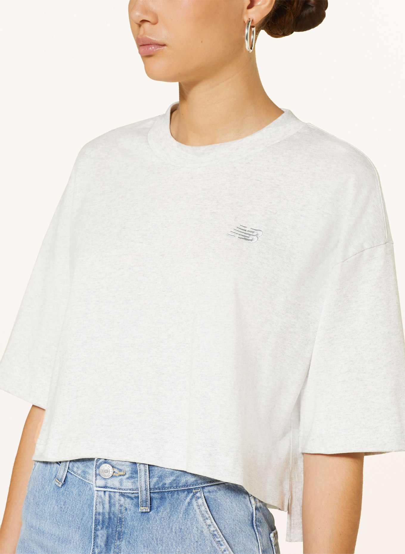 new balance Oversized shirt, Color: LIGHT GRAY (Image 4)