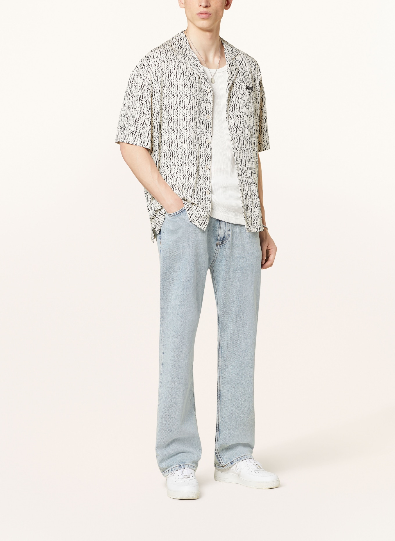 PEGADOR Jeansy BALTRA baggy fit: 082 SAND WASHED BLUE