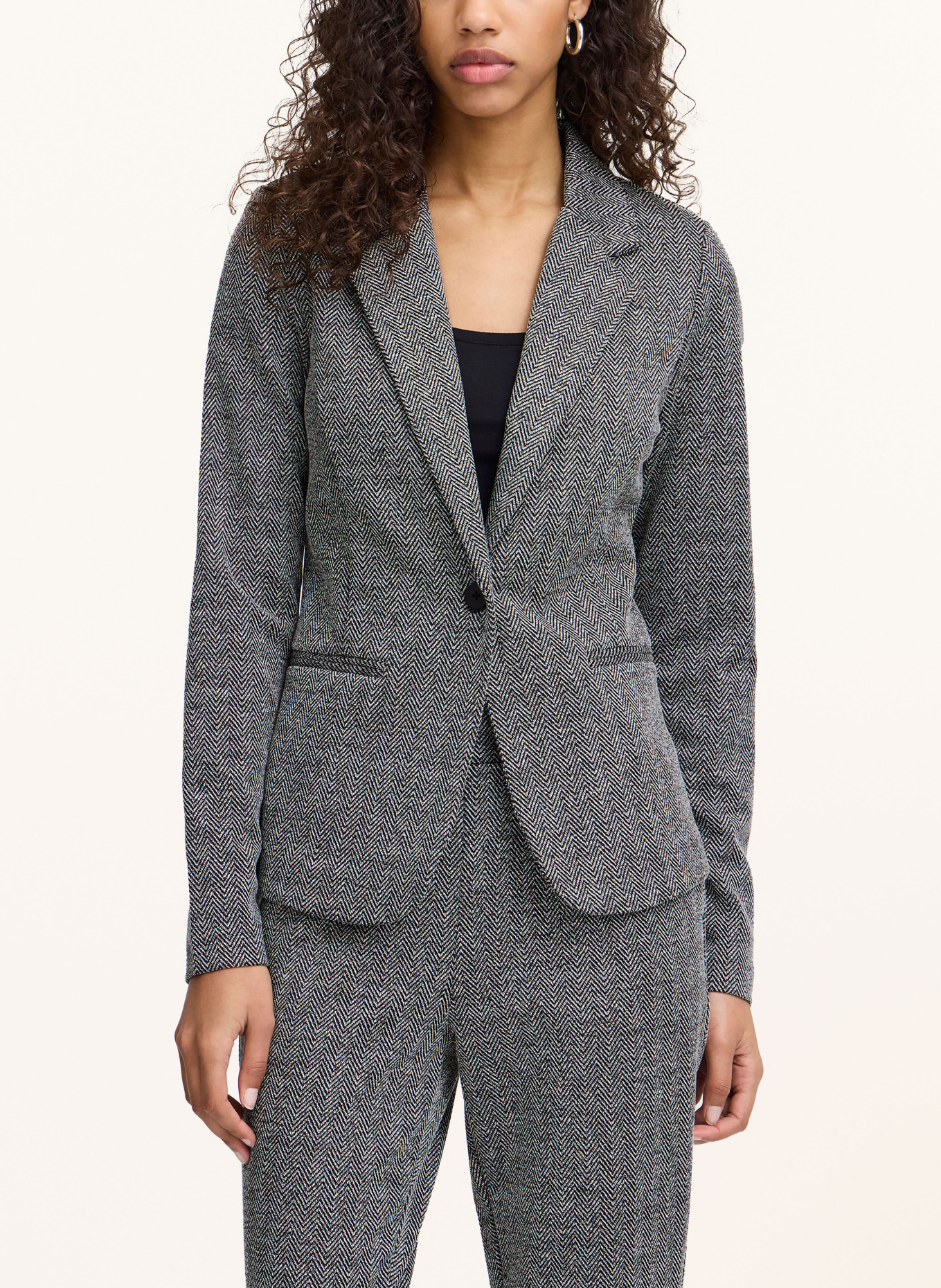 ICHI Jacquard blazer IHKATE, Color: WHITE/ GRAY (Image 2)