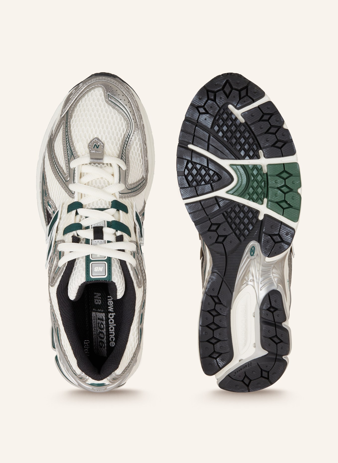 new balance Sneakersy 1906R: BIAŁY / SZARY / CIEMNOZIELONY