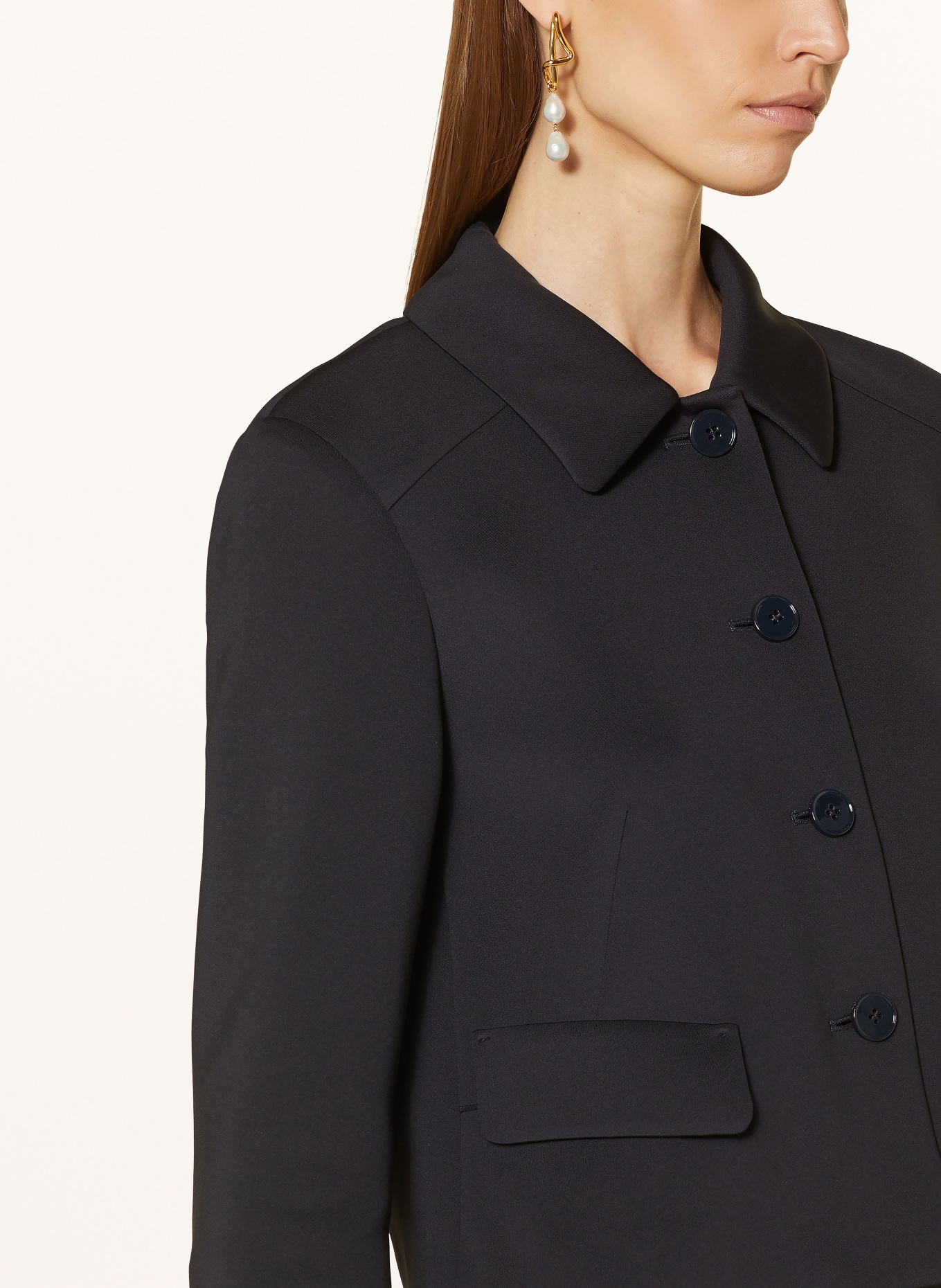 MARC CAIN Boxy jacket with 3/4 sleeves, Color: DARK BLUE (Image 4)