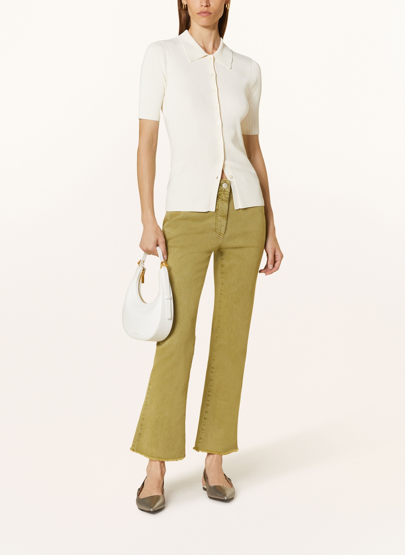 LUISA CERANO Flared Jeans: OLIV