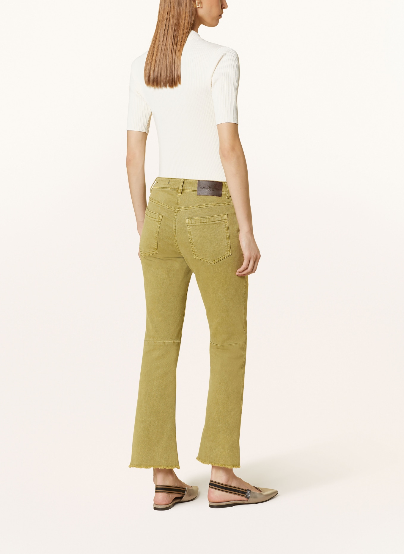 LUISA CERANO Flared Jeans: OLIV