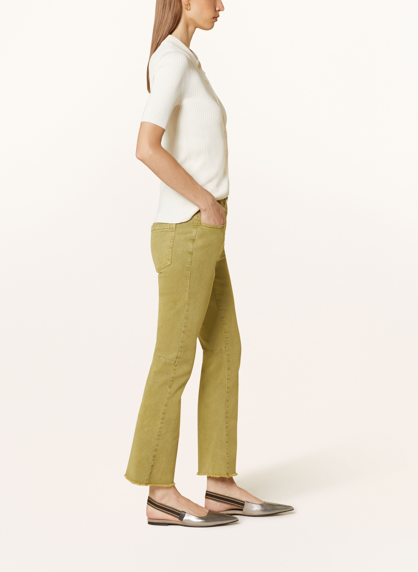 LUISA CERANO Flared Jeans: OLIV