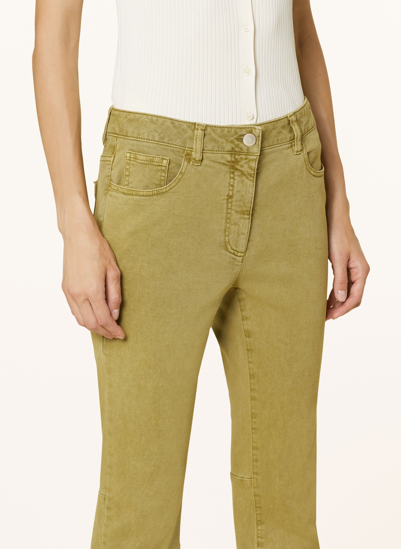 LUISA CERANO Flared Jeans: OLIV