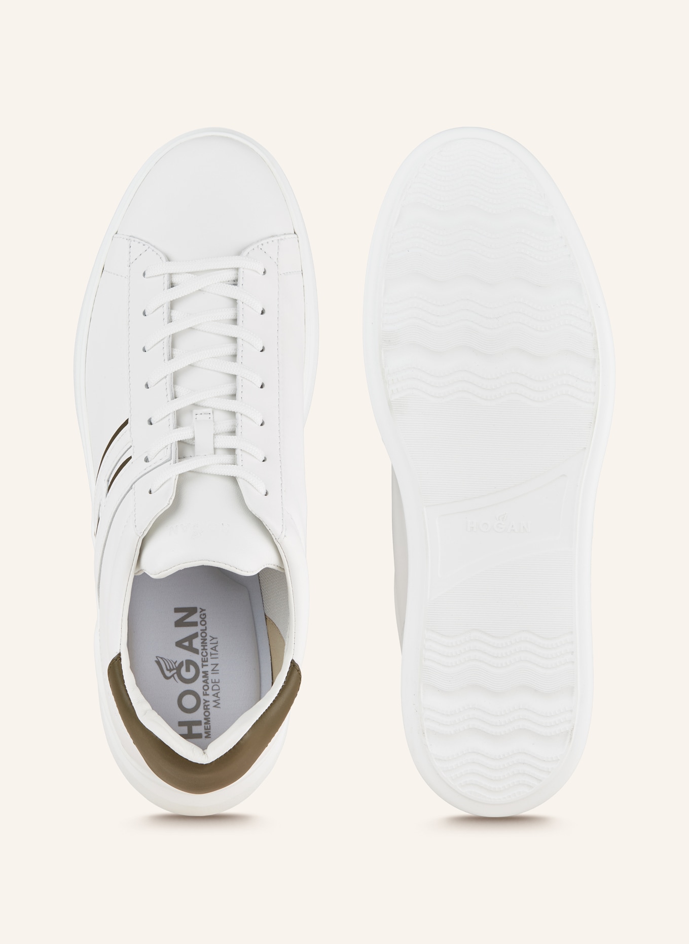 HOGAN Sneakers H580, Color: WHITE/ KHAKI (Image 5)