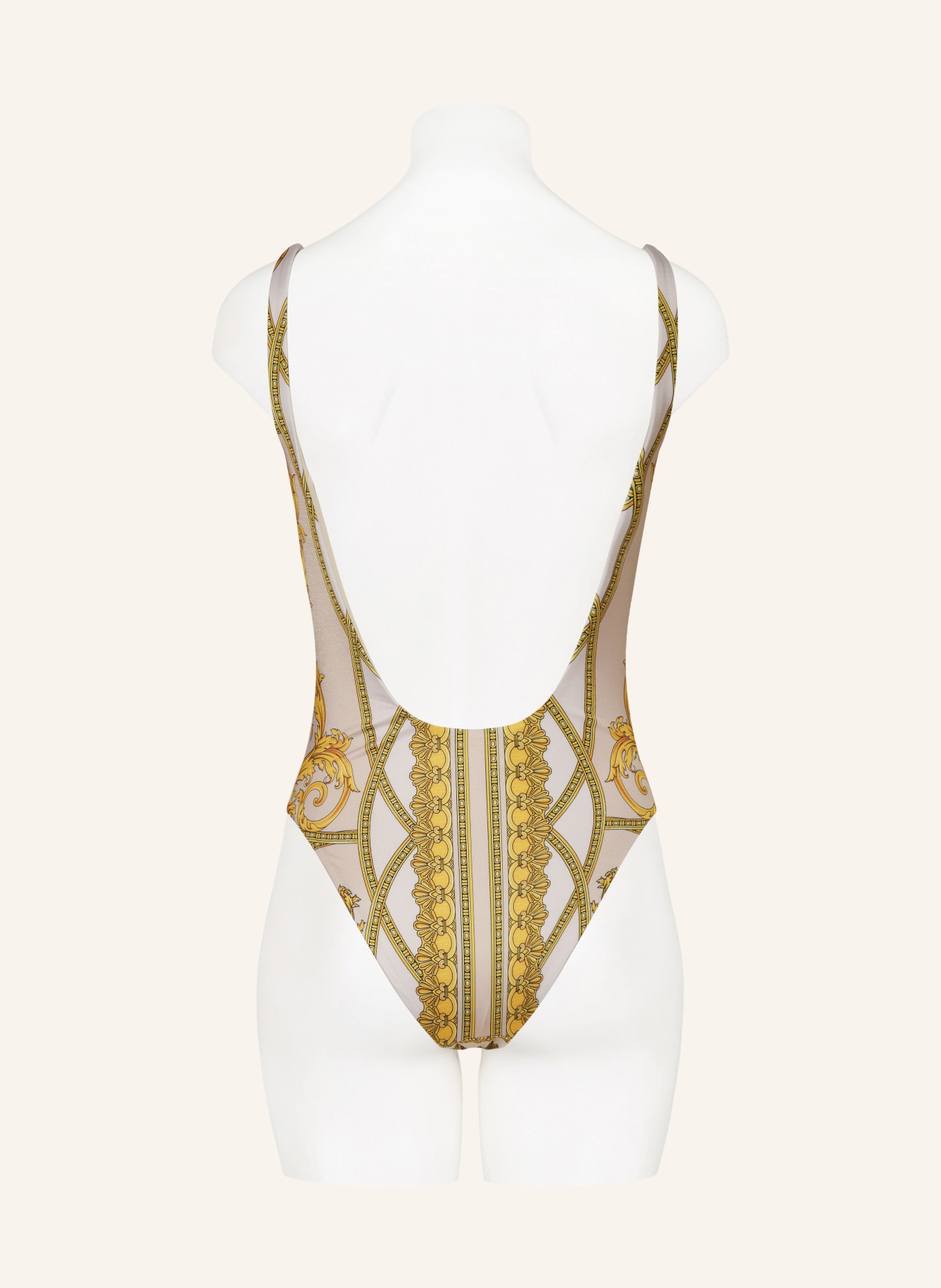 VERSACE Badeanzug: BEIGE/ DUNKELGELB