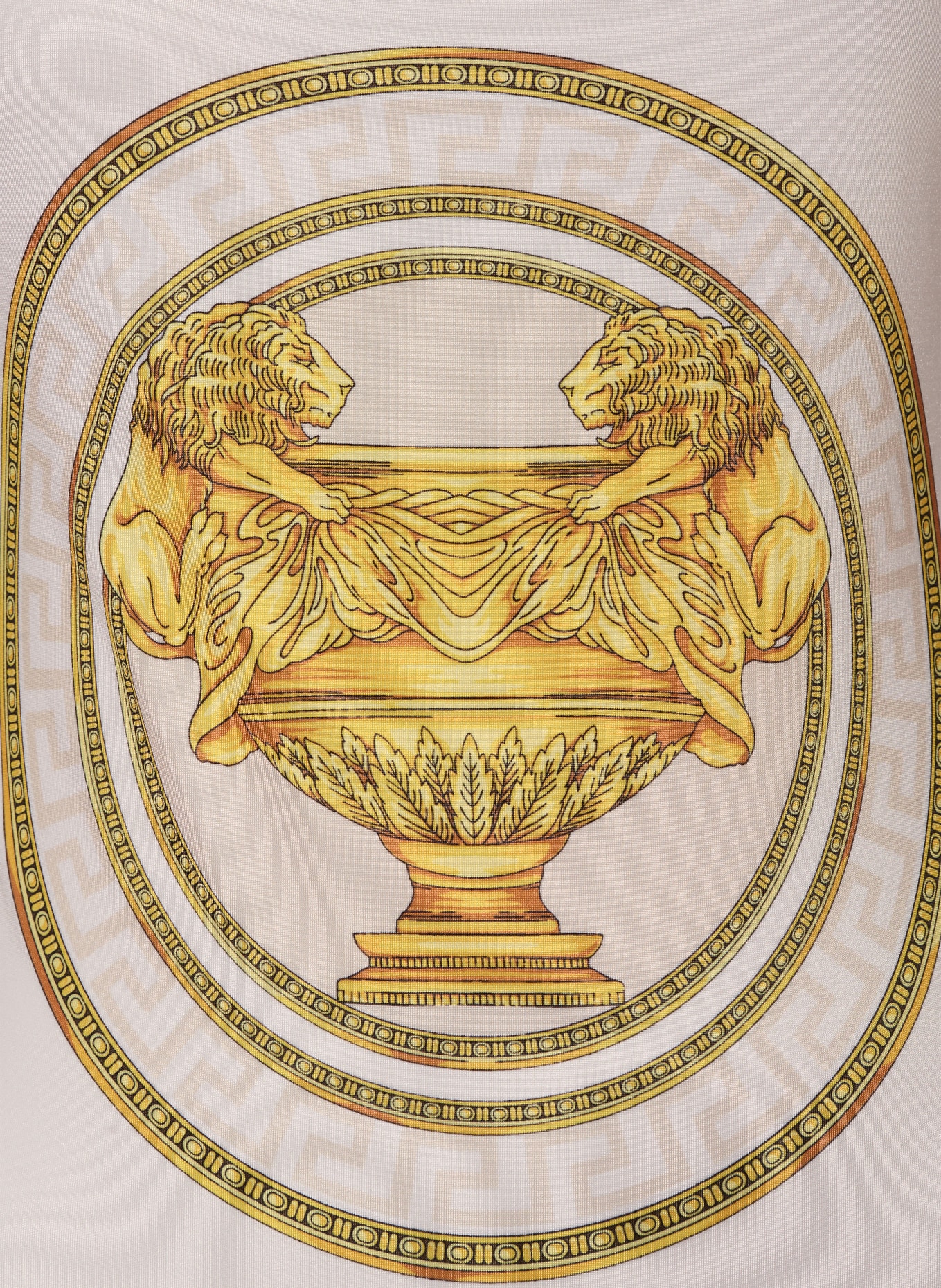 VERSACE Badeanzug: BEIGE/ DUNKELGELB