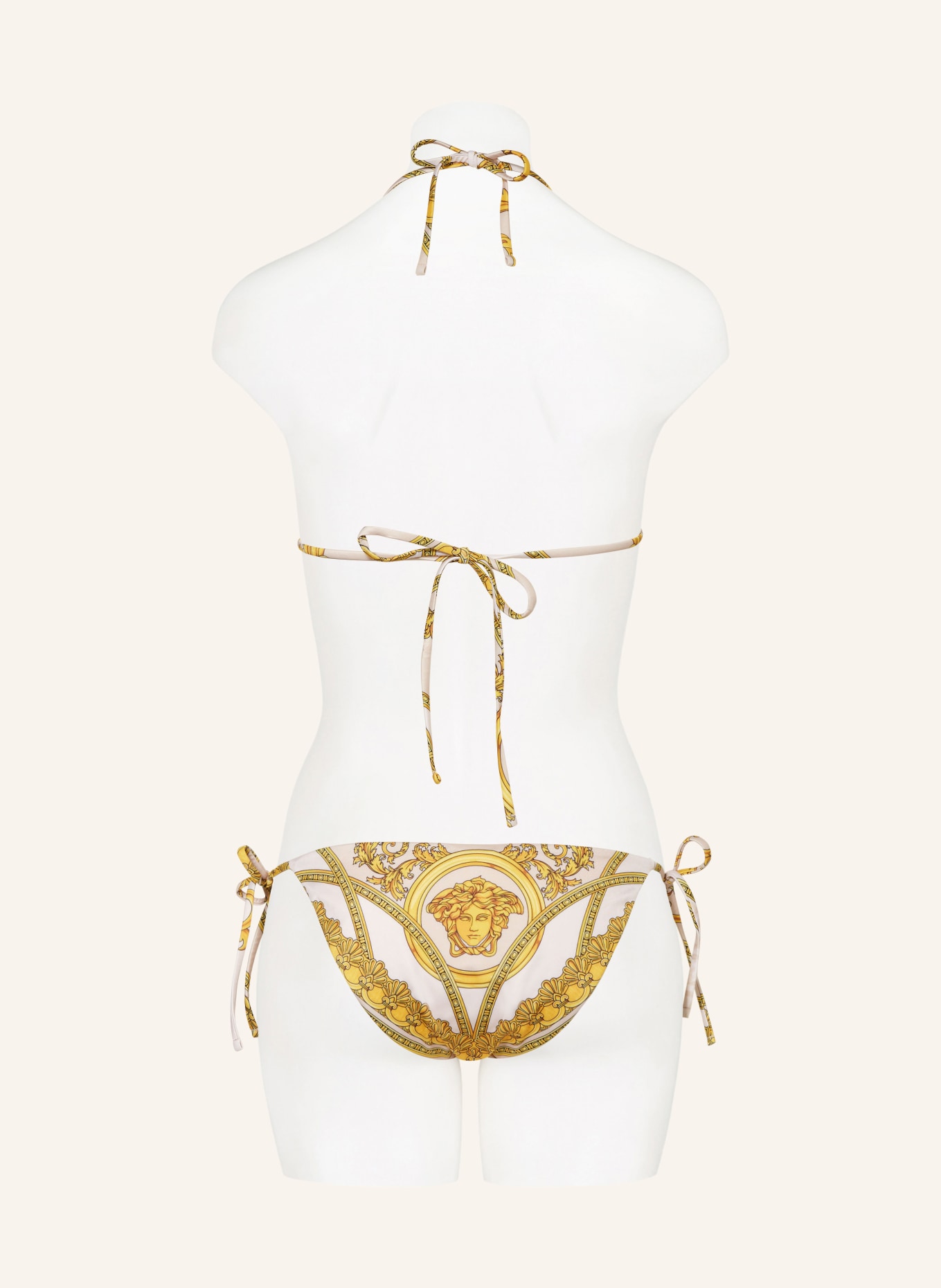 VERSACE Triangel-Bikini-Hose HERITAGE: CREME/ DUNKELGELB