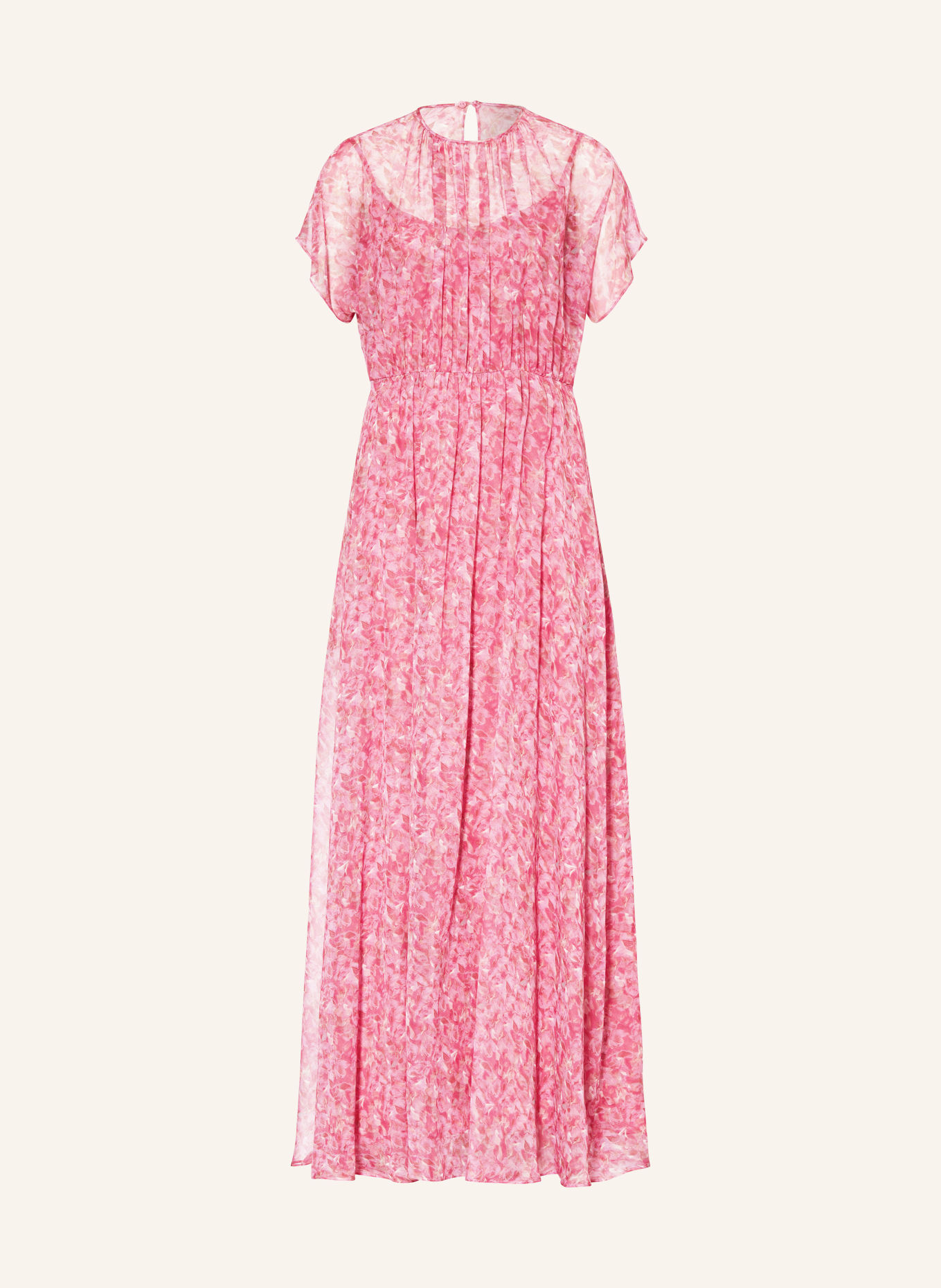 Max Mara STUDIO Silk dress NOVAK with bow-tie in rose/ fuchsia