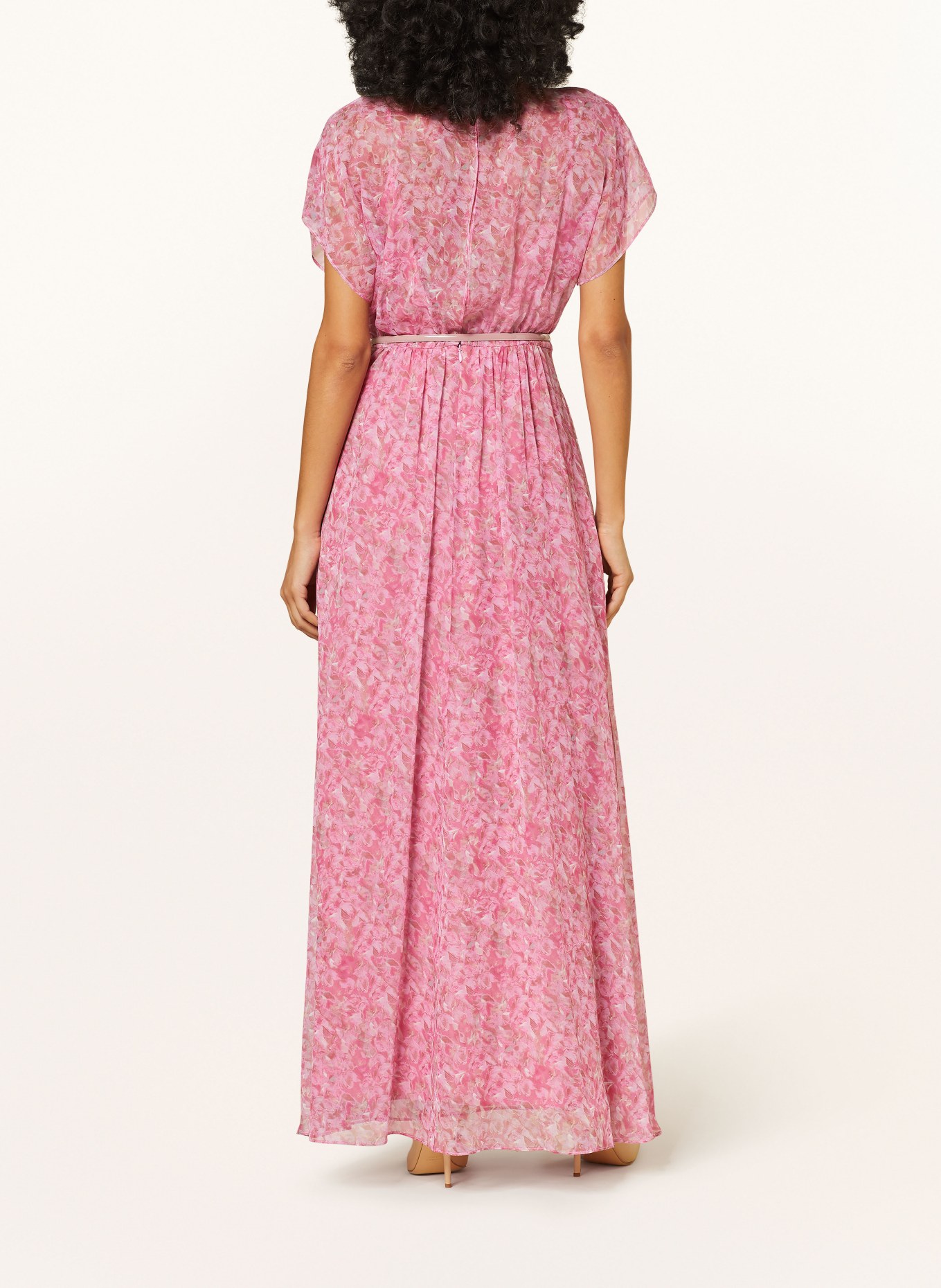 Max Mara STUDIO Silk dress NOVAK with bow-tie in rose/ fuchsia
