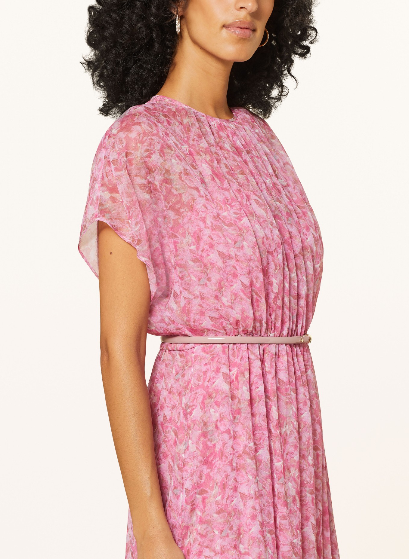 Max Mara STUDIO Silk dress NOVAK with bow-tie in rose/ fuchsia