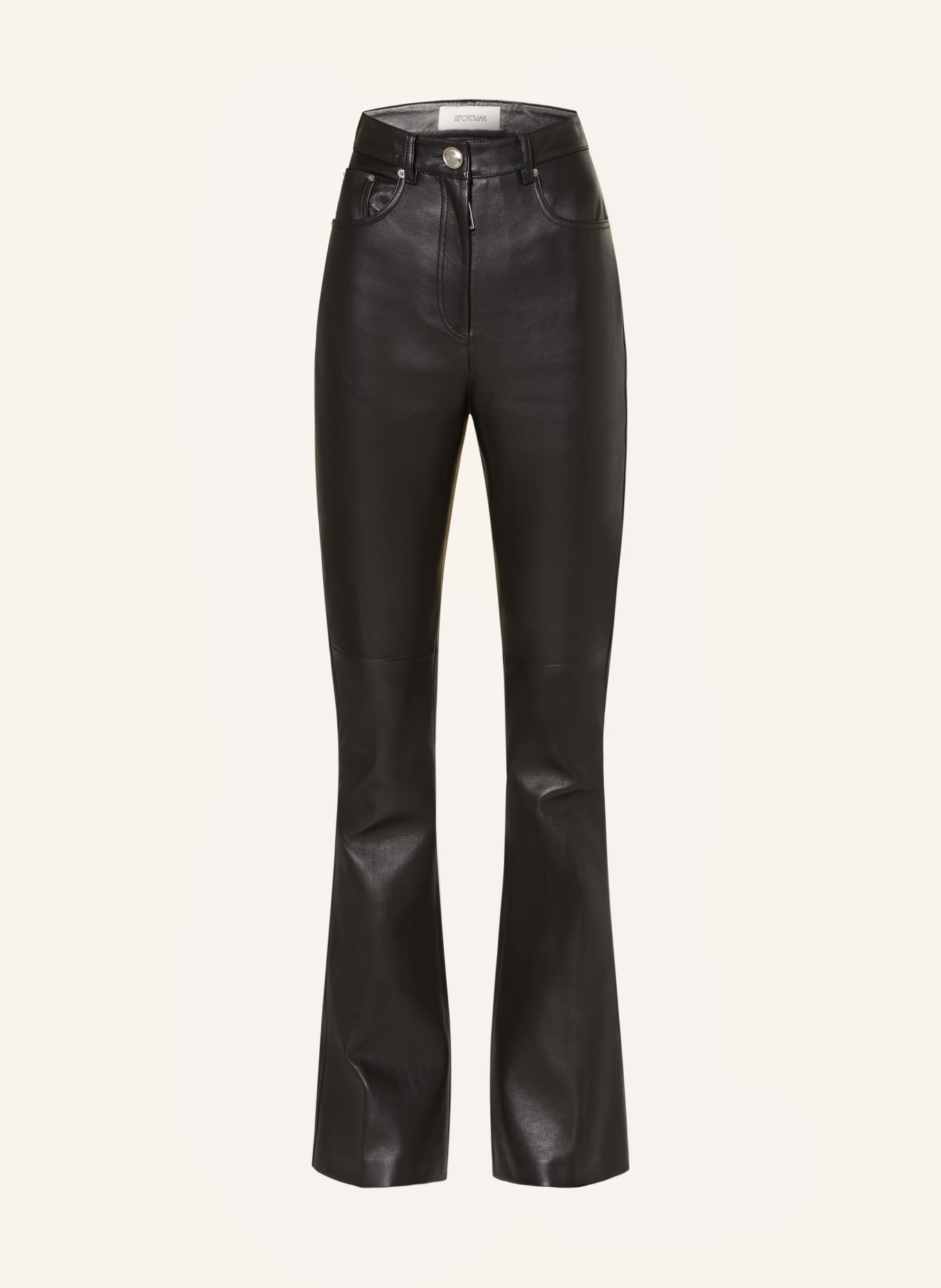 SPORTMAX Lederhosen CANOA: ZWART