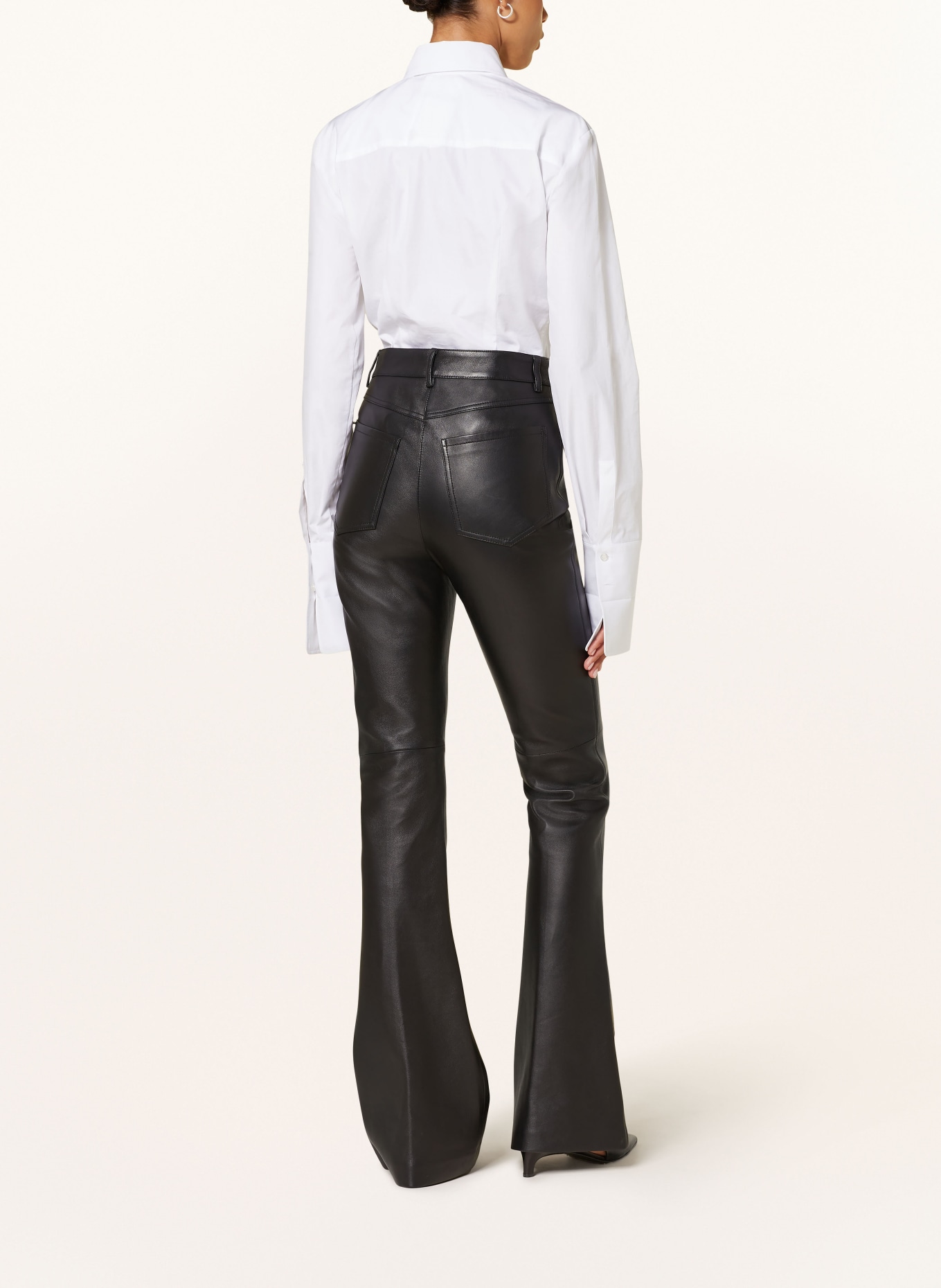 SPORTMAX Lederhosen CANOA: ZWART