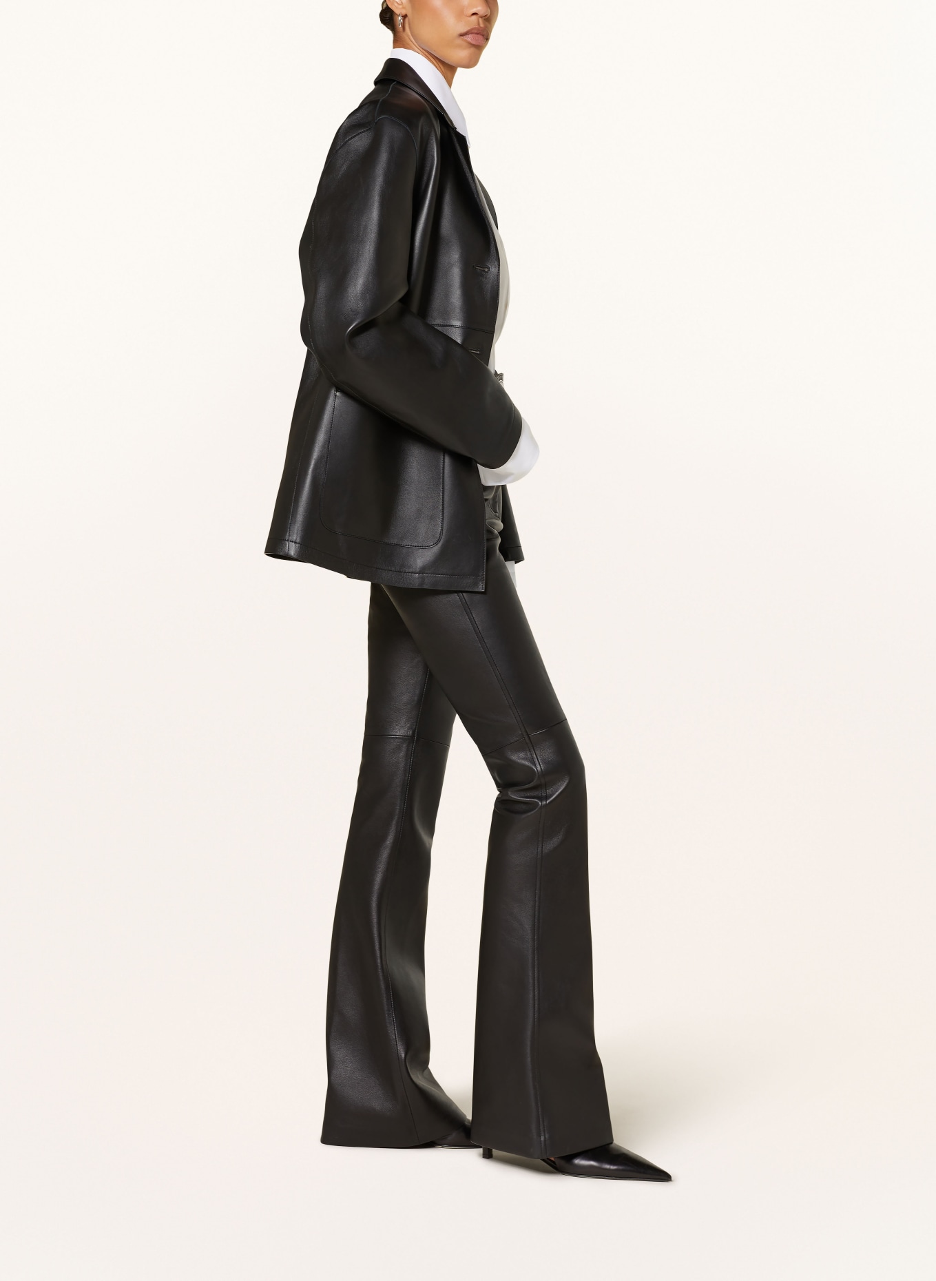 SPORTMAX Lederhosen CANOA: ZWART