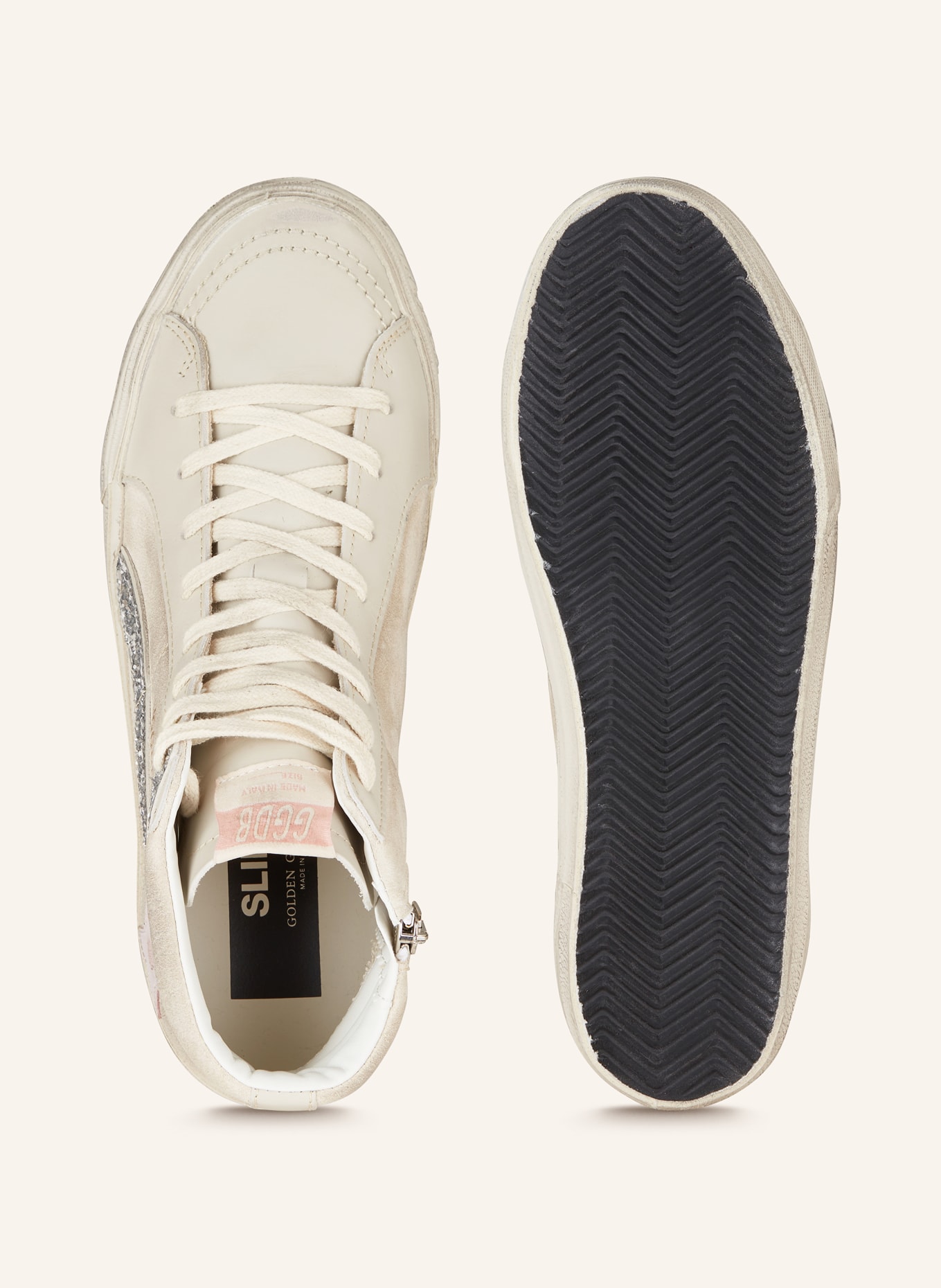 GOLDEN GOOSE Hightop-Sneaker SLIDE: HELLGRAU