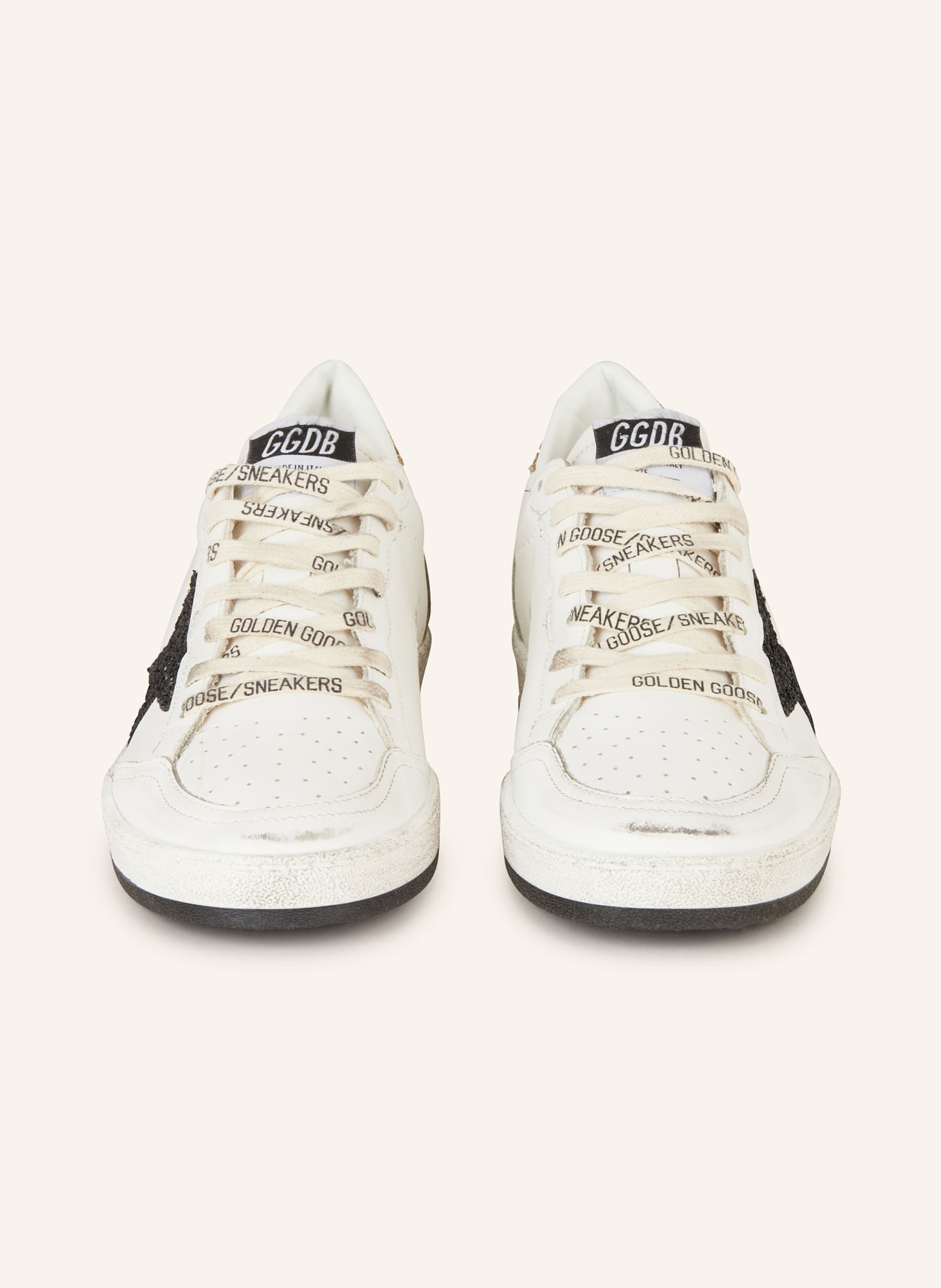GOLDEN GOOSE Sneaker BALL STAR: WEISS / SCHWARZ