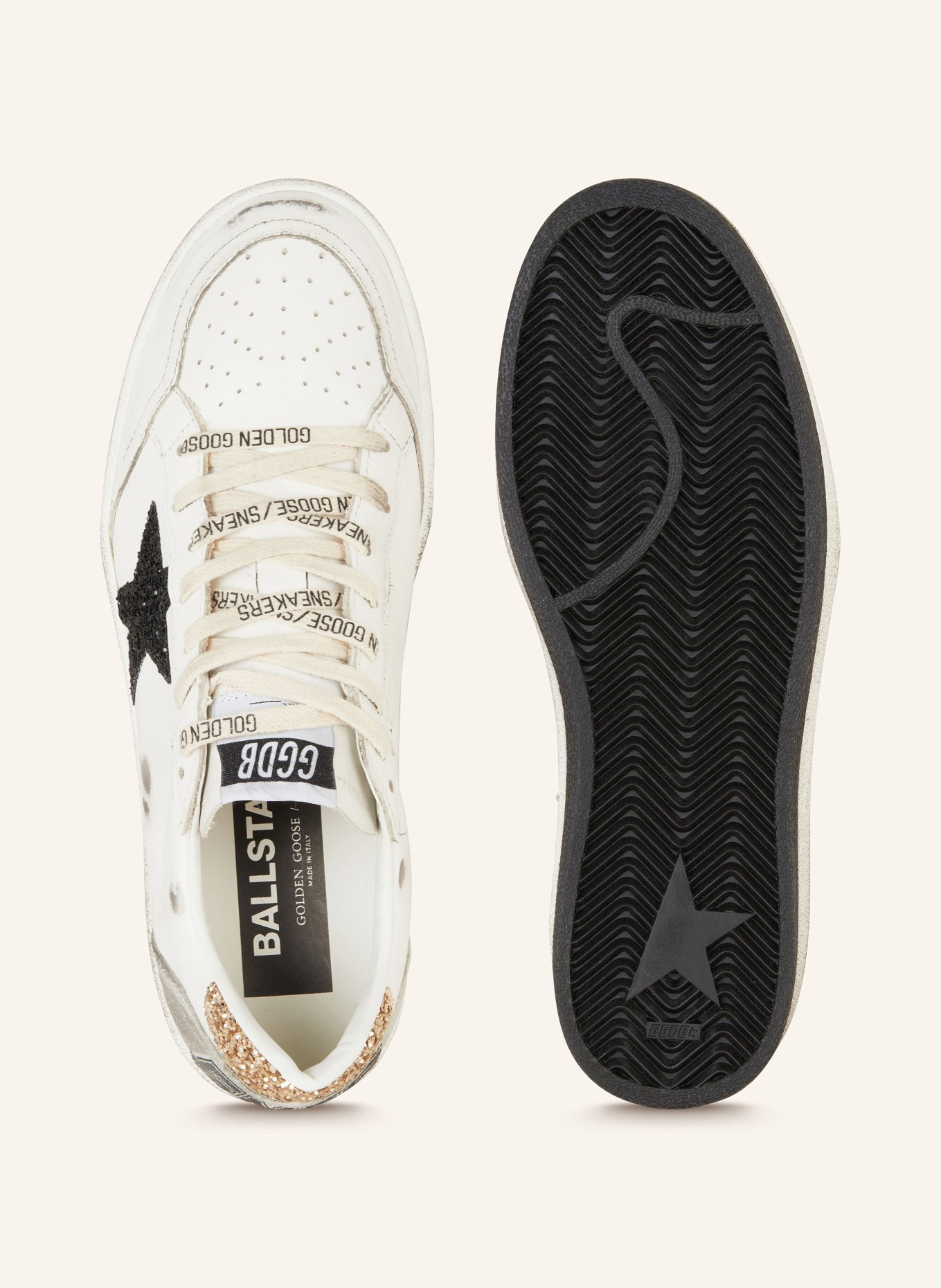 GOLDEN GOOSE Sneaker BALL STAR: WEISS / SCHWARZ