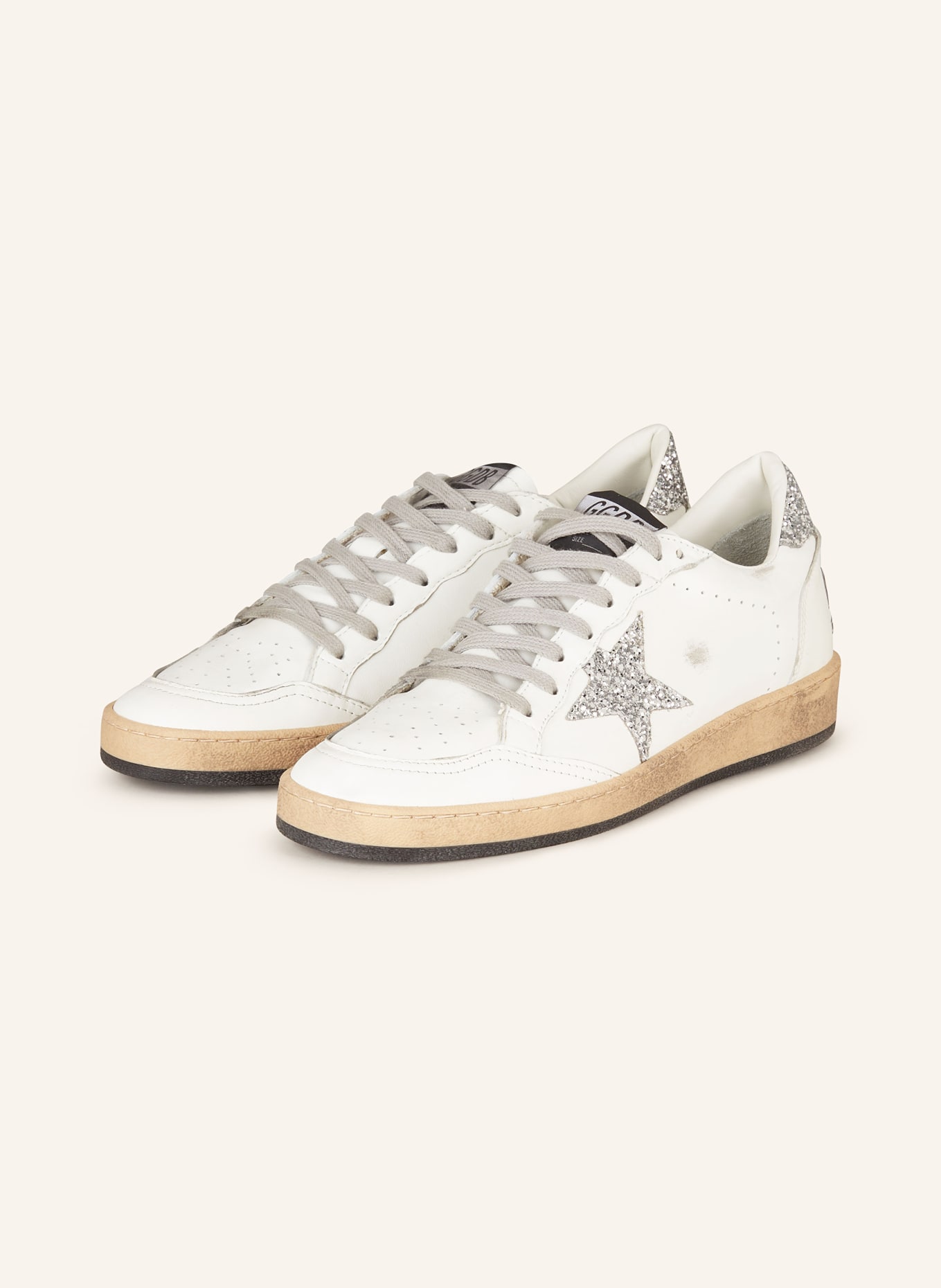 GOLDEN GOOSE Sneaker BALL STAR, Farbe: WEISS/ SILBER/ SCHWARZ (Bild 1)