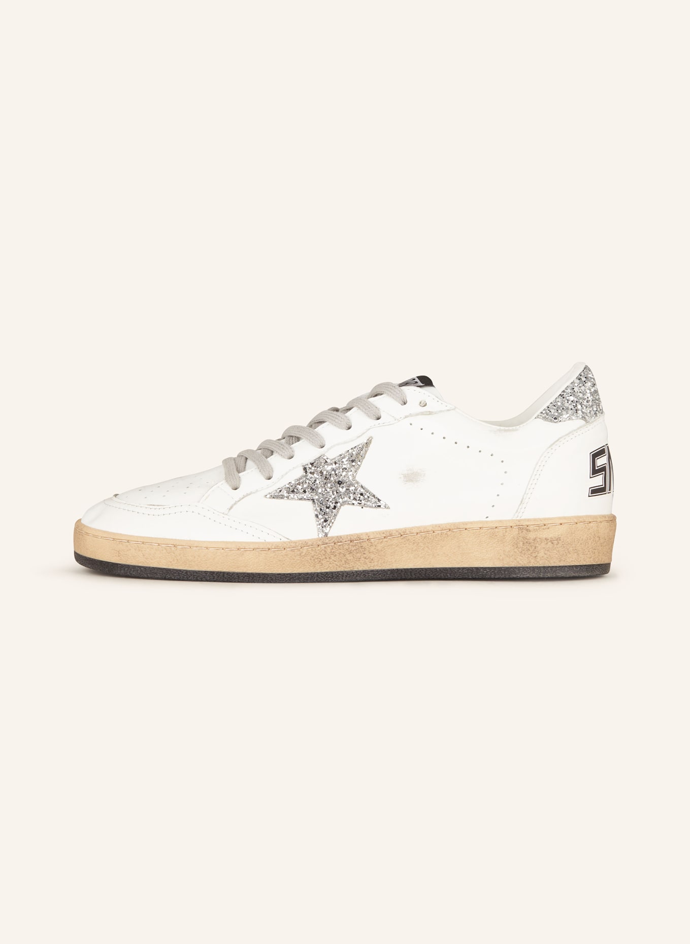 GOLDEN GOOSE Sneaker BALL STAR, Farbe: WEISS/ SILBER/ SCHWARZ (Bild 4)