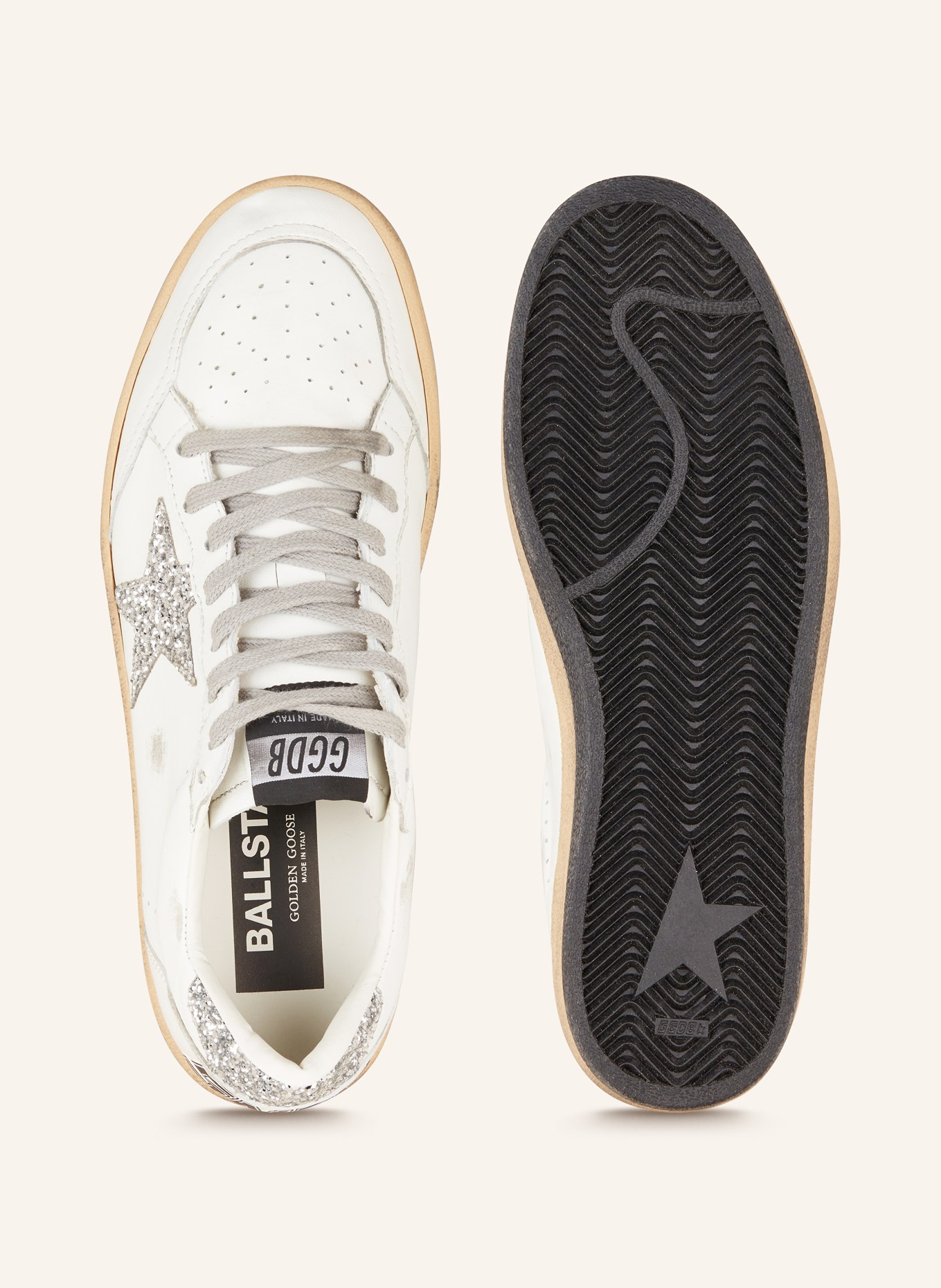 GOLDEN GOOSE Sneaker BALL STAR, Farbe: WEISS/ SILBER/ SCHWARZ (Bild 5)